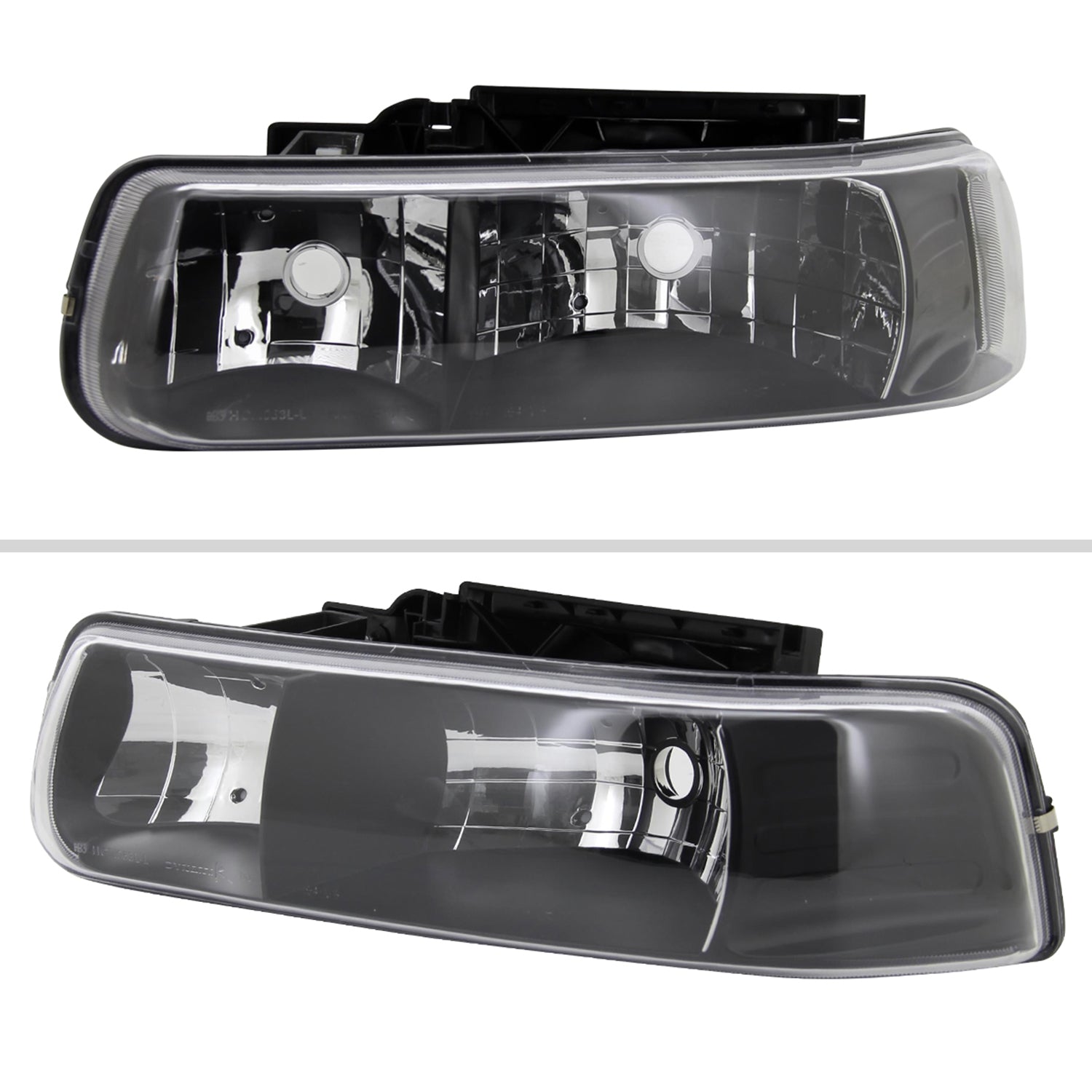1999-2006 Chevy Silverado/Tahoe/Suburban Factory Headlights Matt Black/Clear