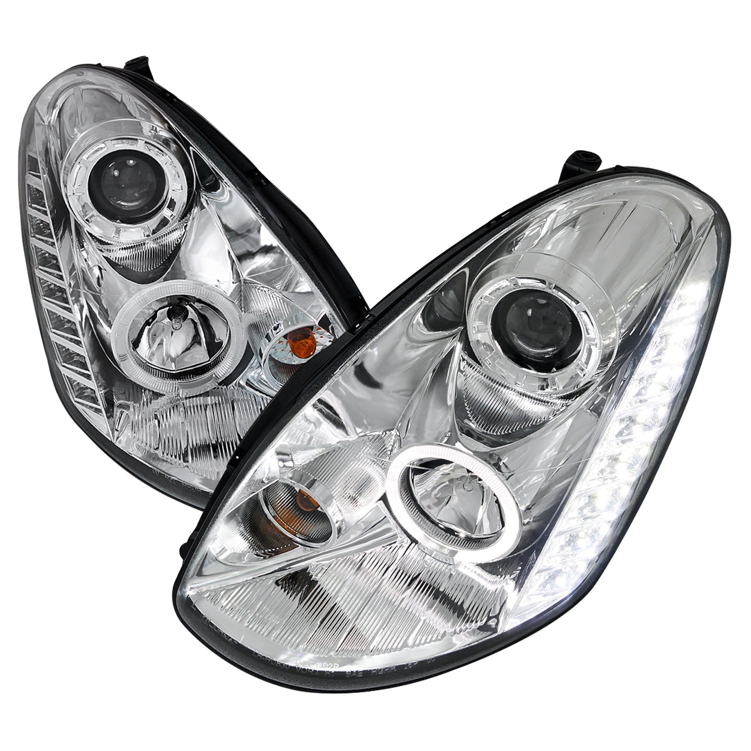 2005-2006 Infiniti G35 Sedan Halo Projector Headlights Chrome/Clear Lens