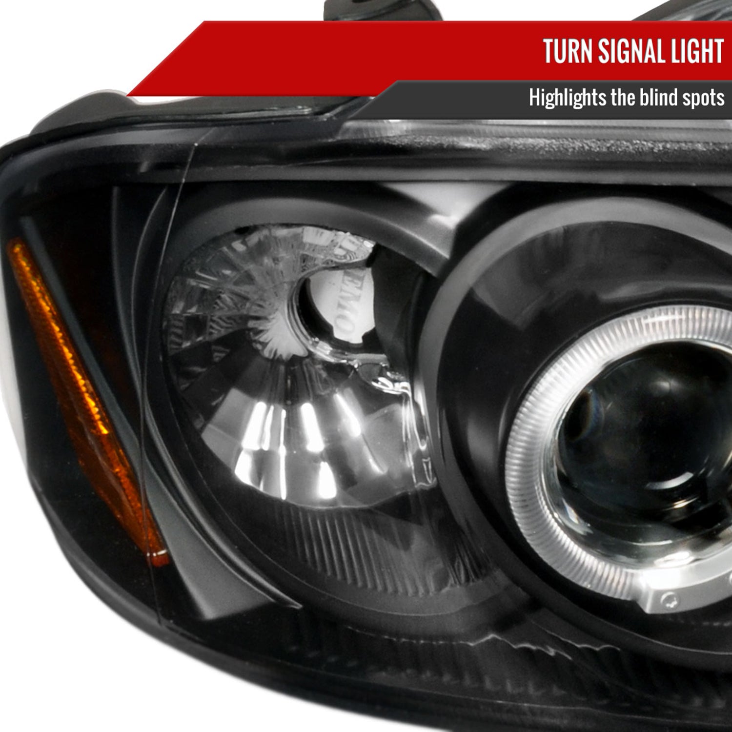 2004-2006 Nissan Sentra Dual Halo Projector Headlights Matte Black/Clear Lens