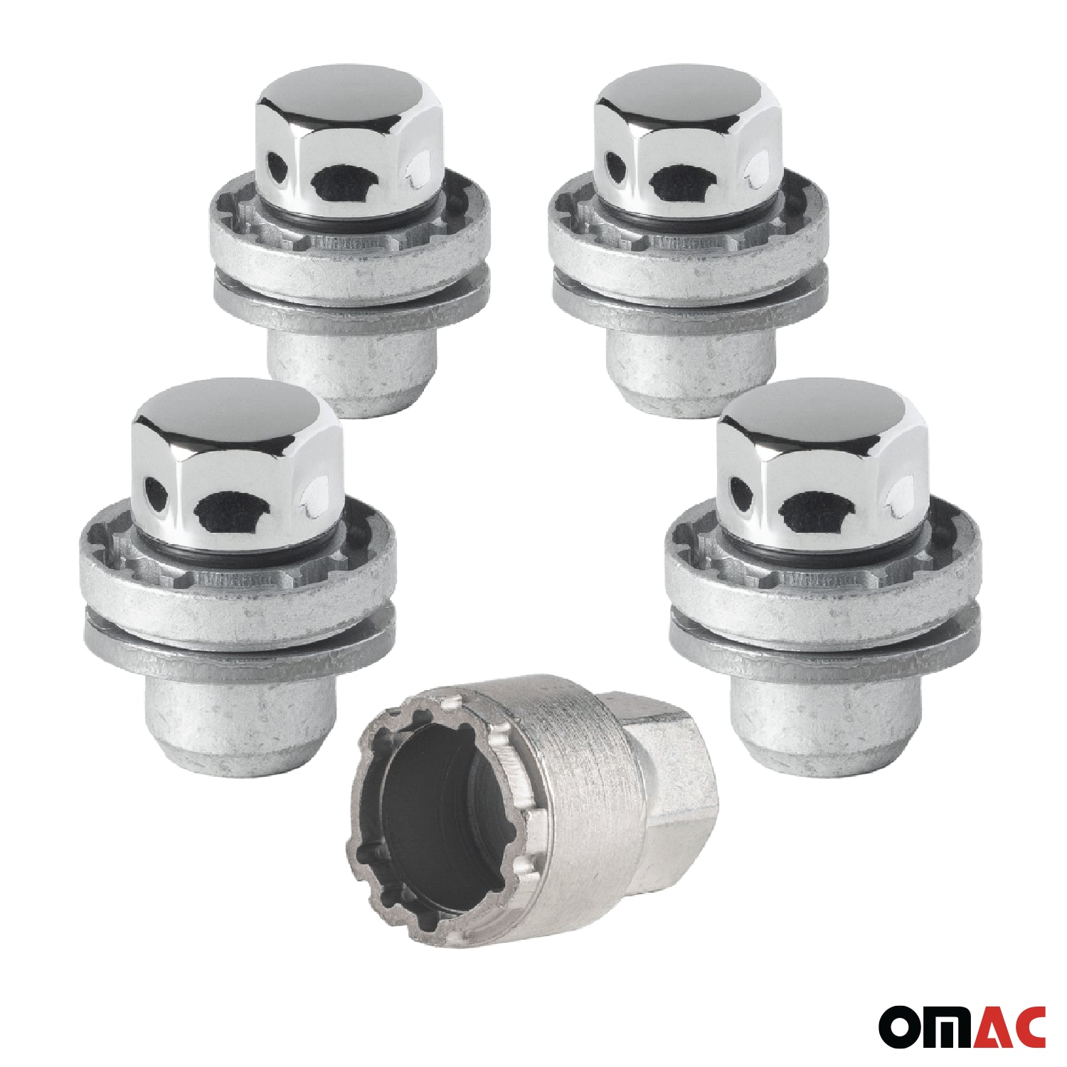 Wheel Lock Kit for Mitsubishi Lancer Outlander M12X1.5 Chromed 4Locks & 1Key