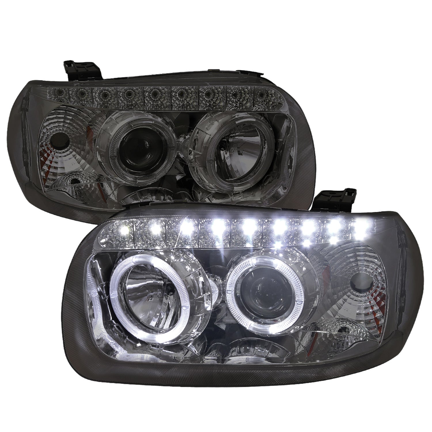 2005-2007 Ford Escape Dual Halo Projector Headlights LED Light Chrome/Smoke