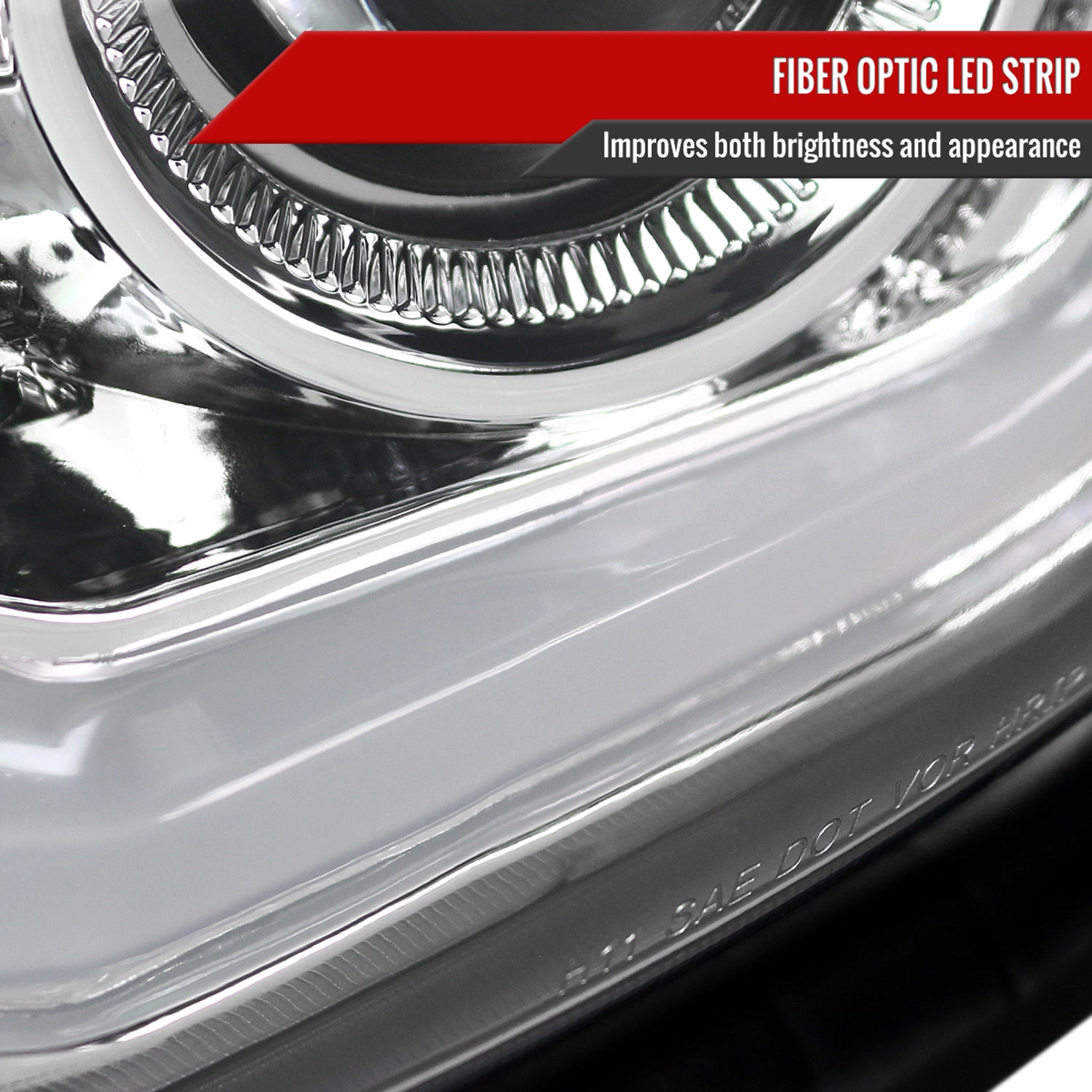 2010-2013 Chevy Camaro LED Bar Projector Headlights Chrome/Clear Lens