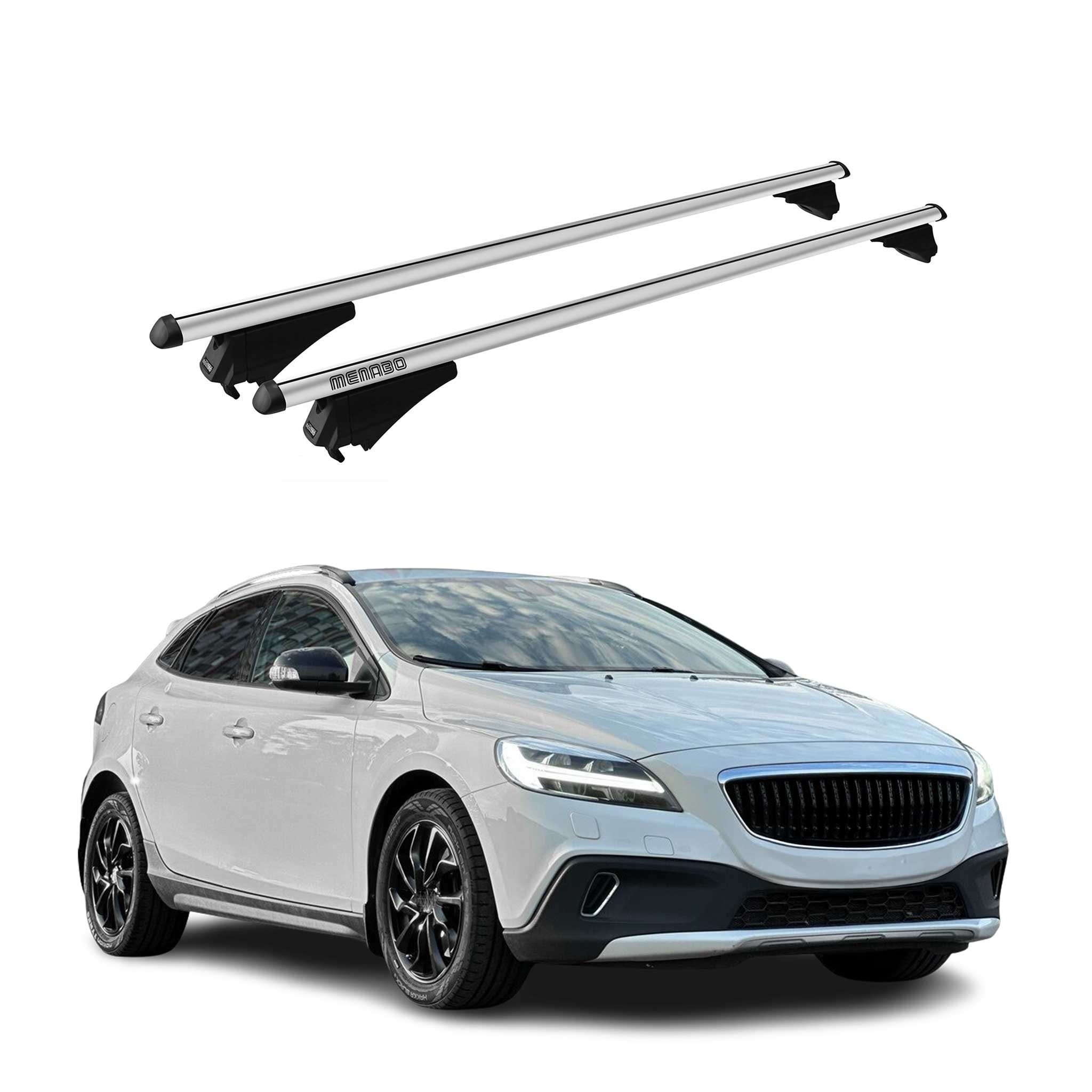 2013-2018 Volvo V40 Cross Country Roof Rack Cross Bars Silver