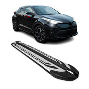 2018-2022 Toyota C-HR Hybrid Running Boards Side Steps Silver & Black