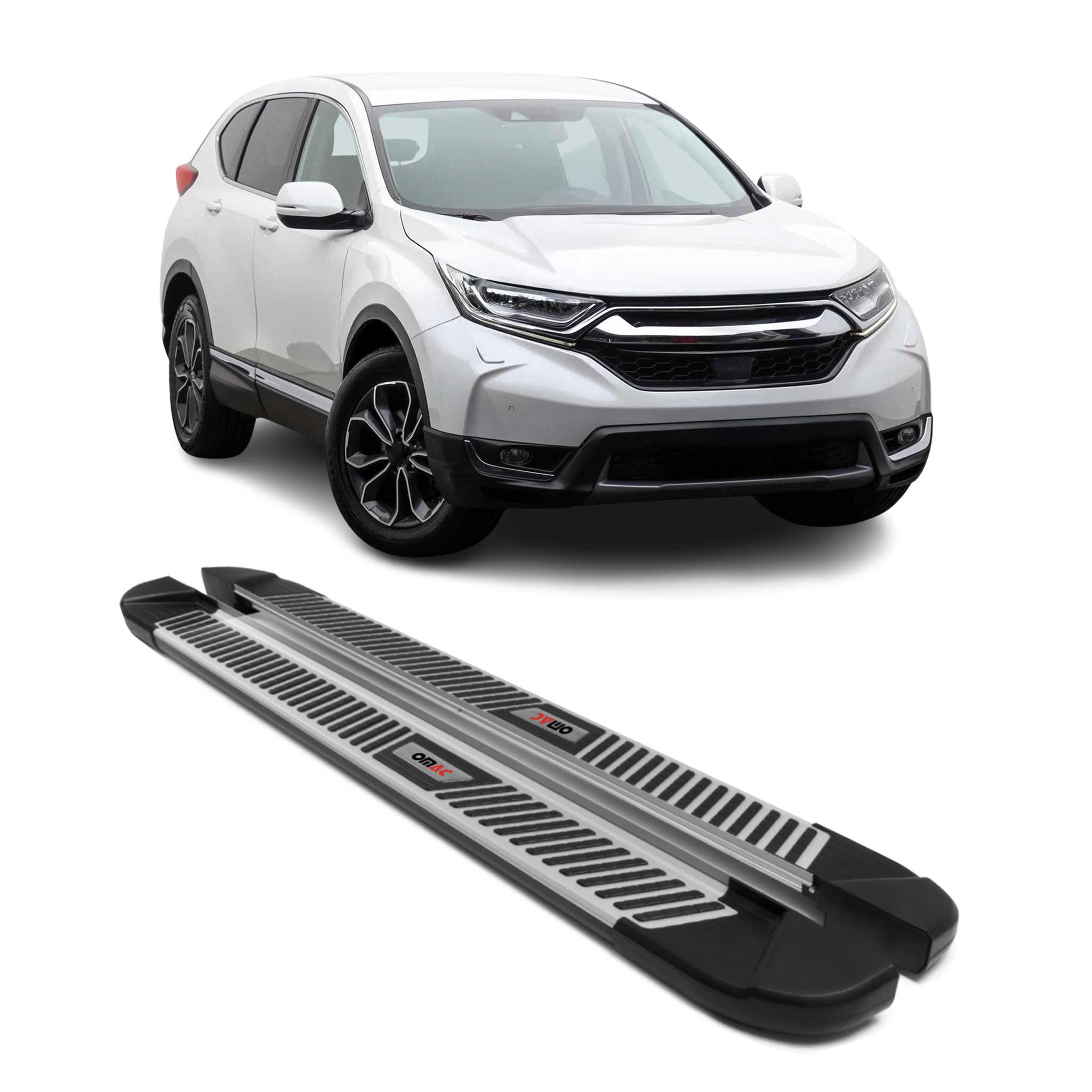 2017-2022 Honda CR-V Running Boards Side Steps Silver & Black