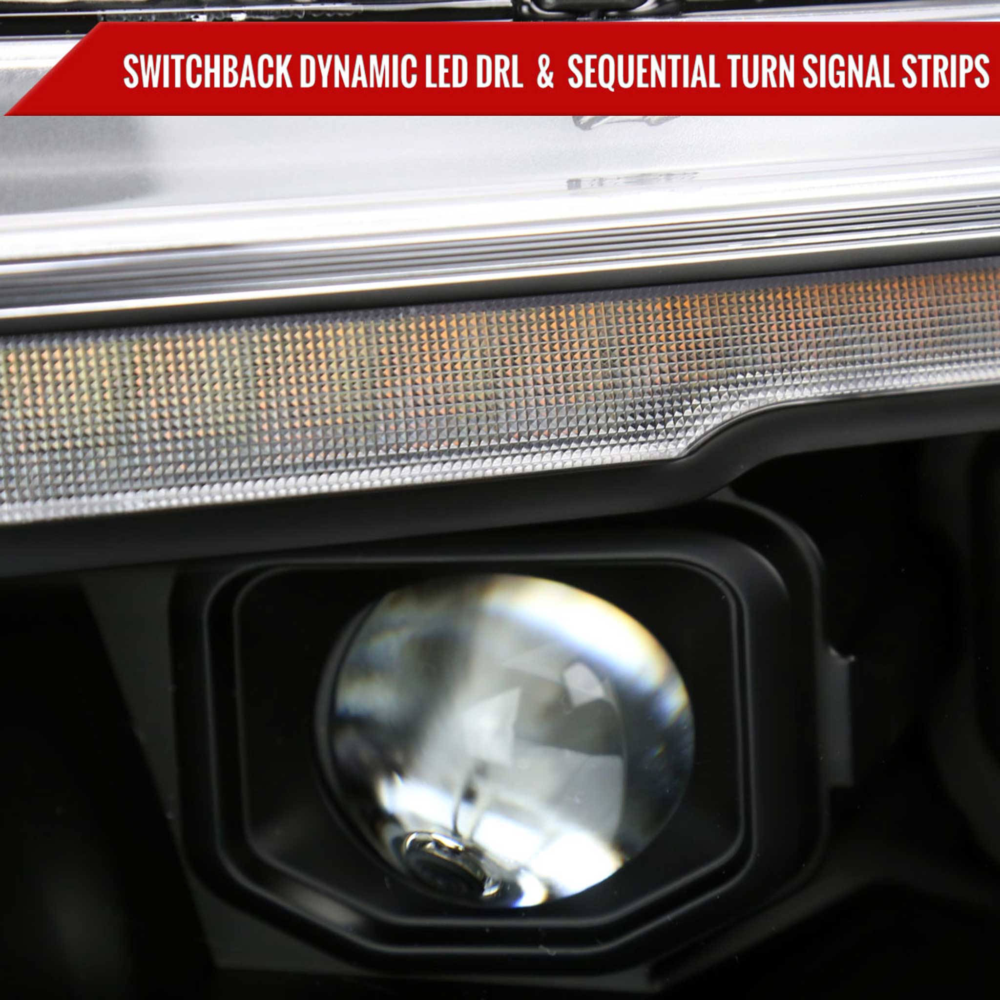 For Dodge RAM 1500 2019-2024  LED Headlights Turn Signals LED Pulsing Glow Matte Black Housing Clear Lens