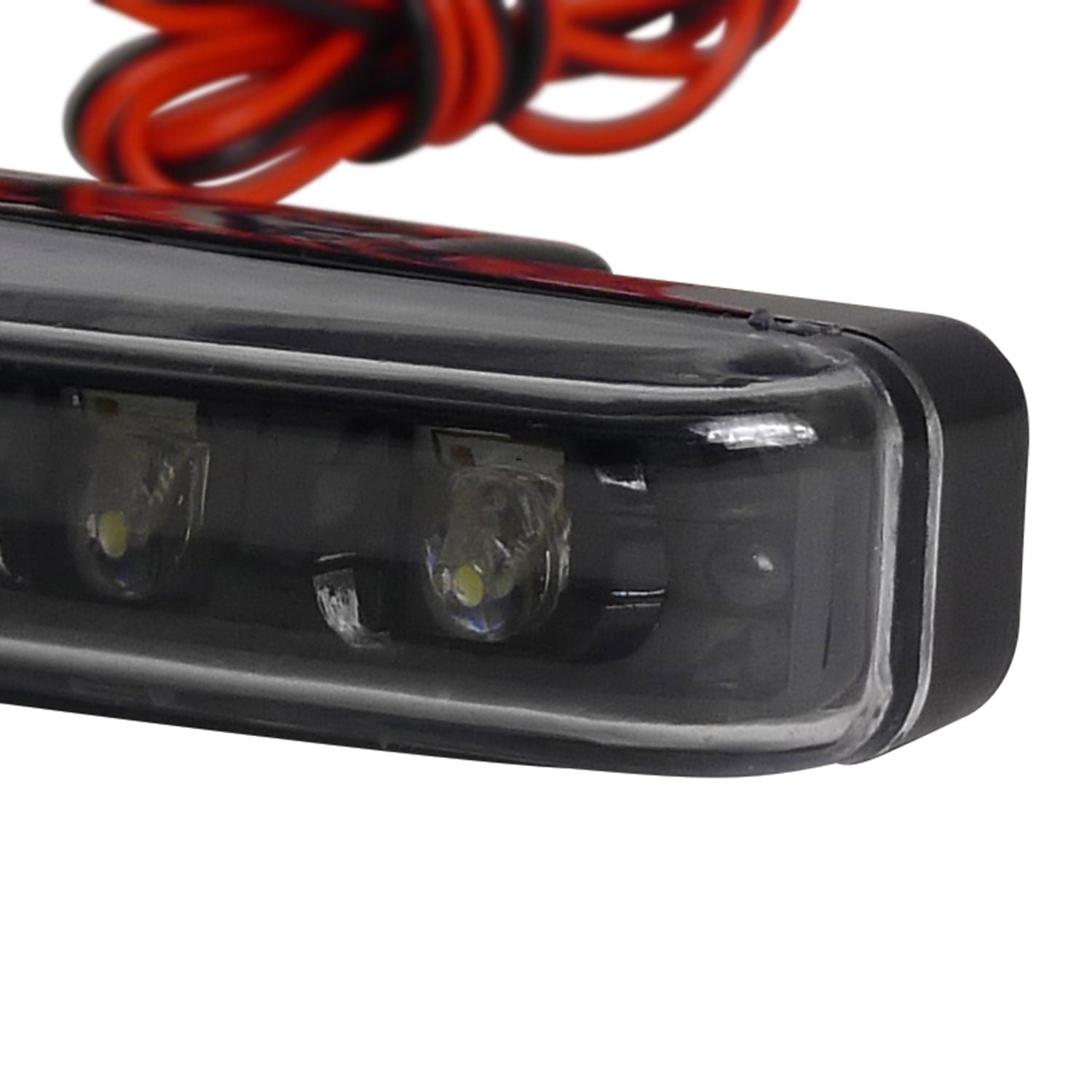 Universal 4W 8 LED 6000K Daytime Running Lights Matte Black Housing/Clear Lens