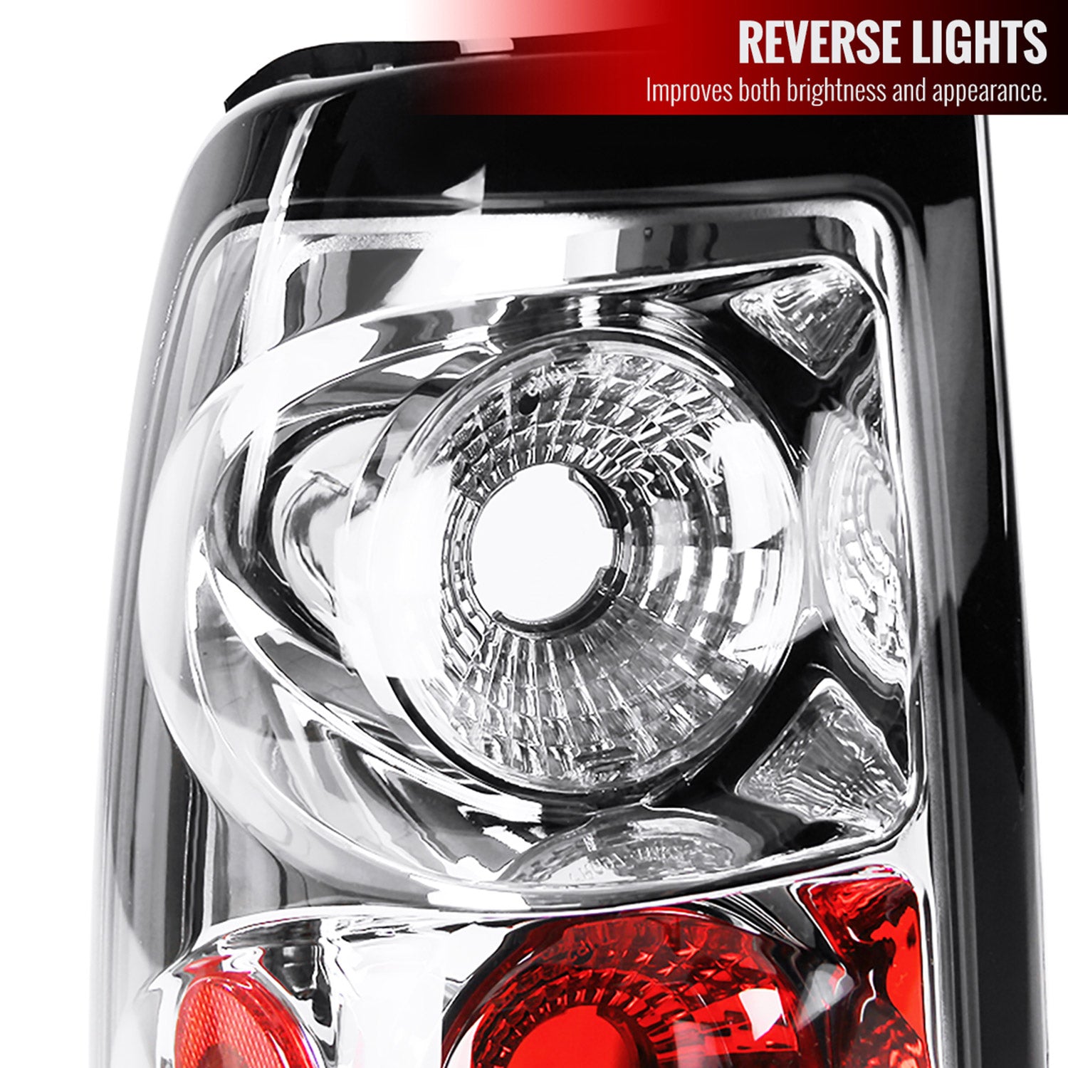 2003-2006 Chevrolet Silverado Tail Lights Chrome Housing/Clear Lens