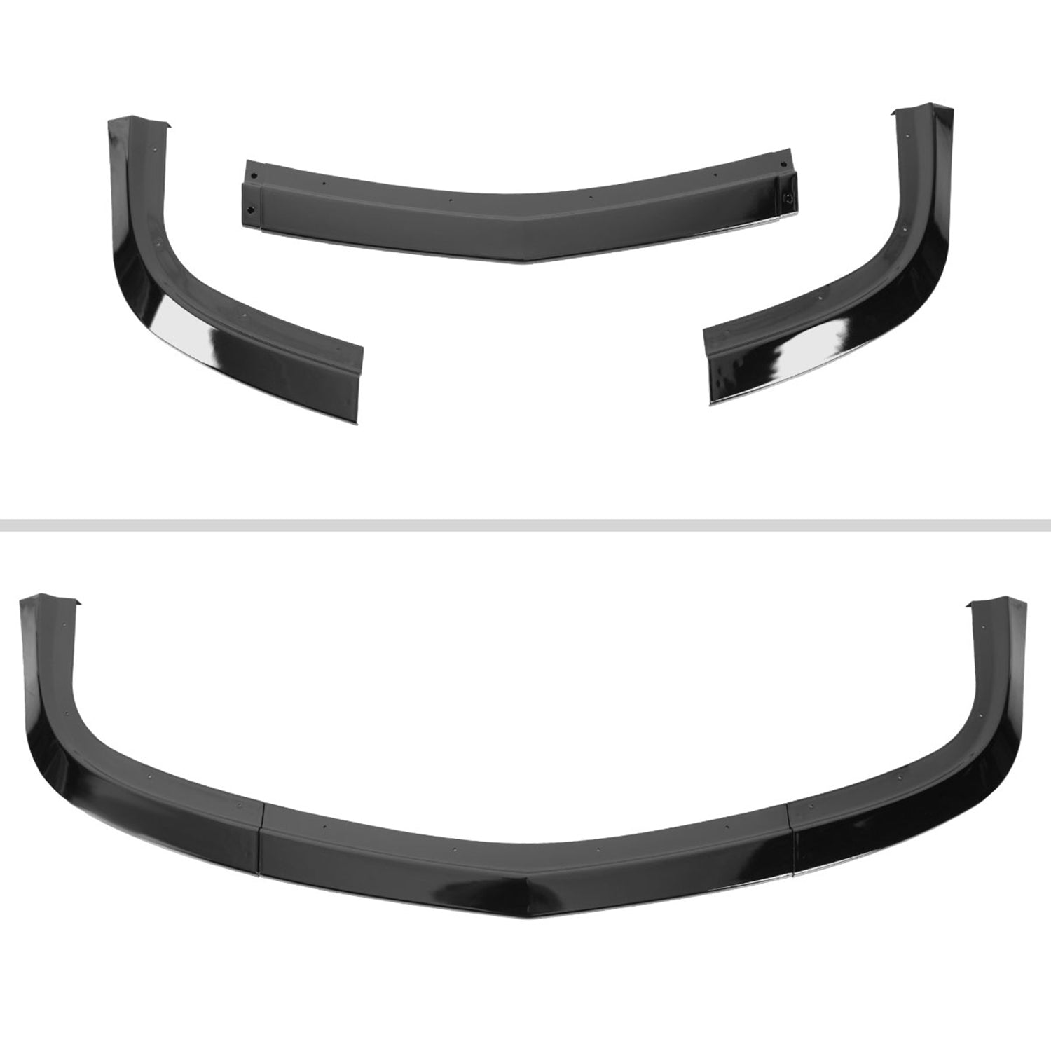 2015-2021 Dodge Challenger SXT Glossy Black 3PC Front Bumper Lip Splitter Kit