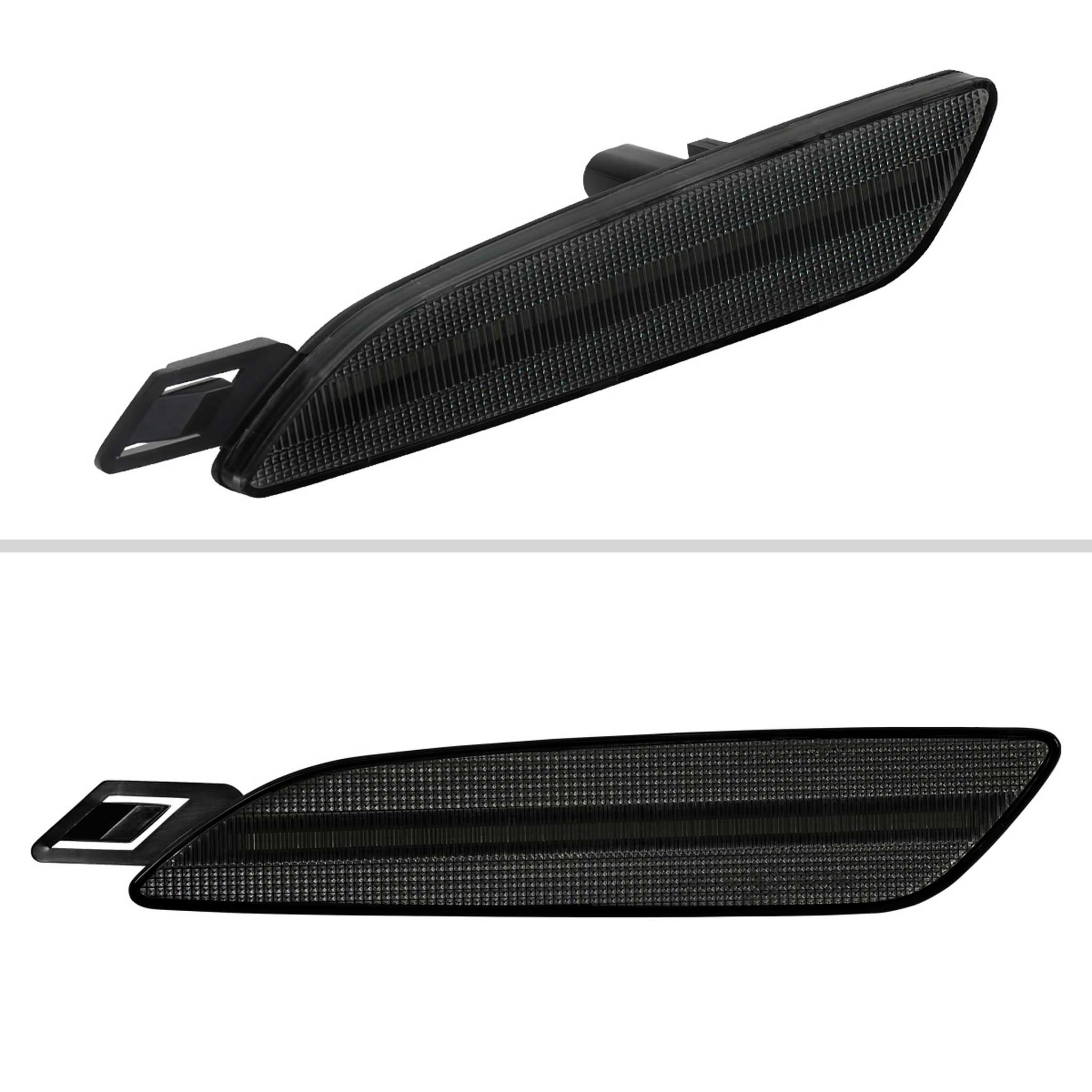 For Porsche Cayenne 958 2015-2018 Front Bumper LED Side Marker Turn Signal Lights Chrome Housing Smoked Lens