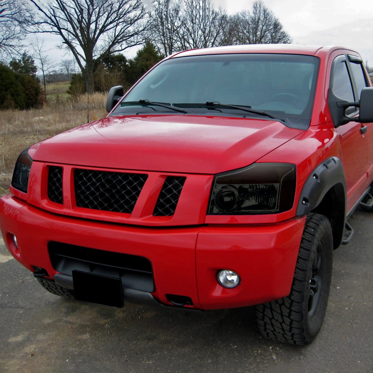 2004-2015 Nissan Titan/04-2007 Armada Factory Headlights Amber Reflectors Smoke