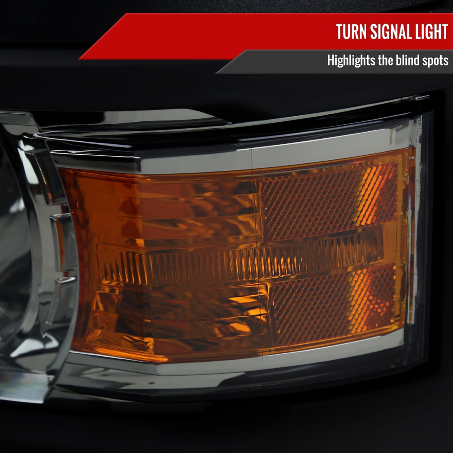 2014-2015 Chevy Silverado 1500 Projector Headlights Trim Black/Light Smoke