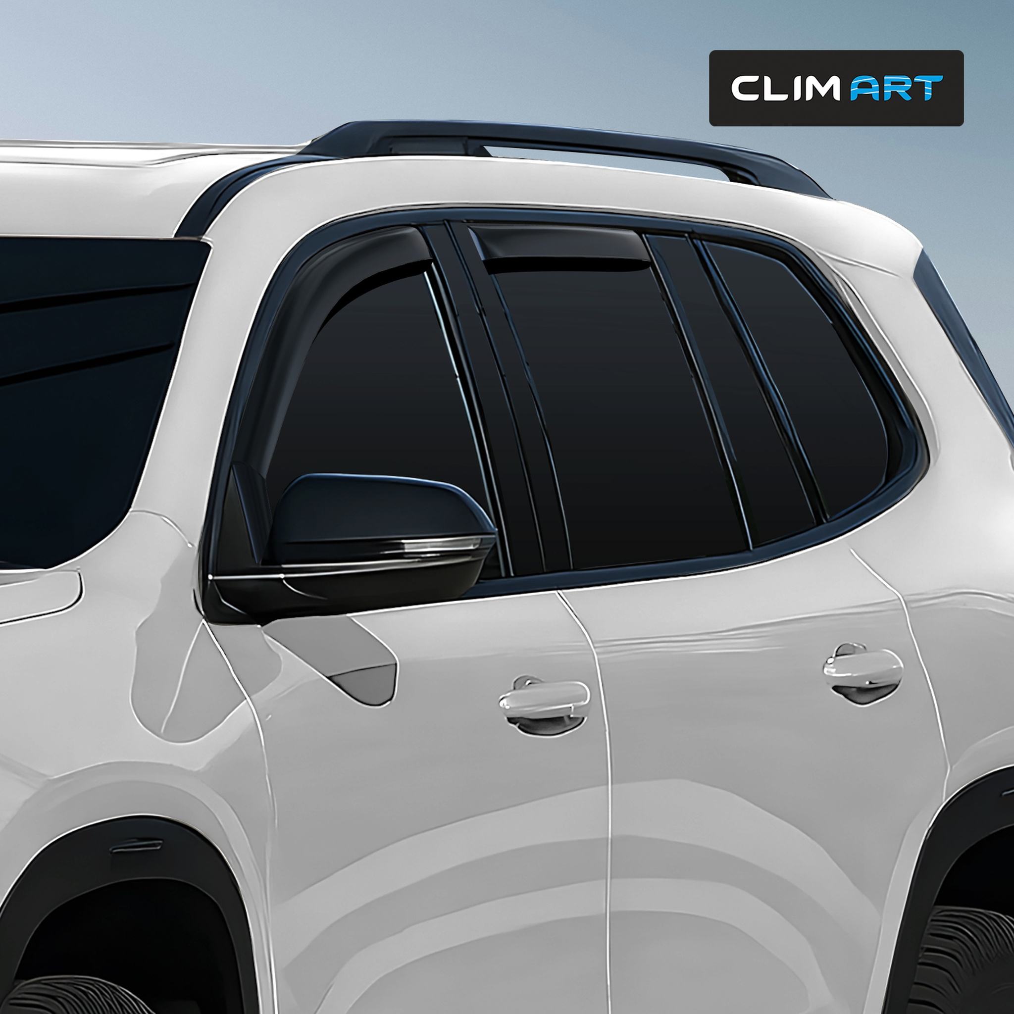 Clim Art Wind Deflectors for GMC Acadia 2024-2026 In-channel Dark Smoke 4Pcs