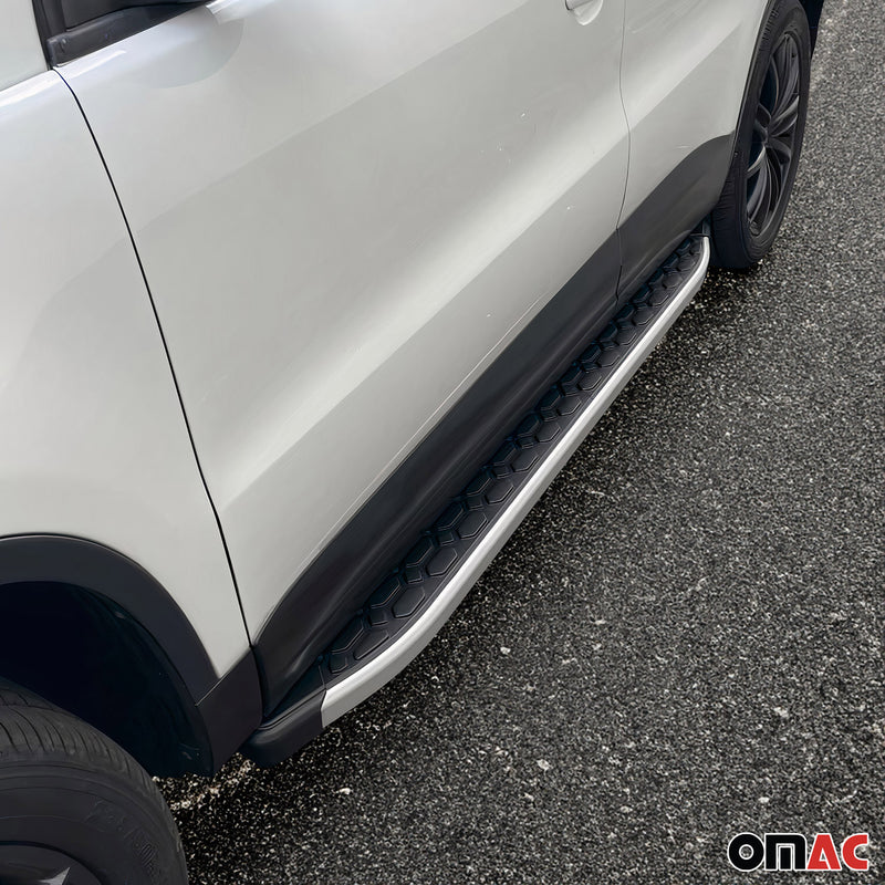 2010-2015 BMW X1 E84 Running Boards Side Steps Silver & Black