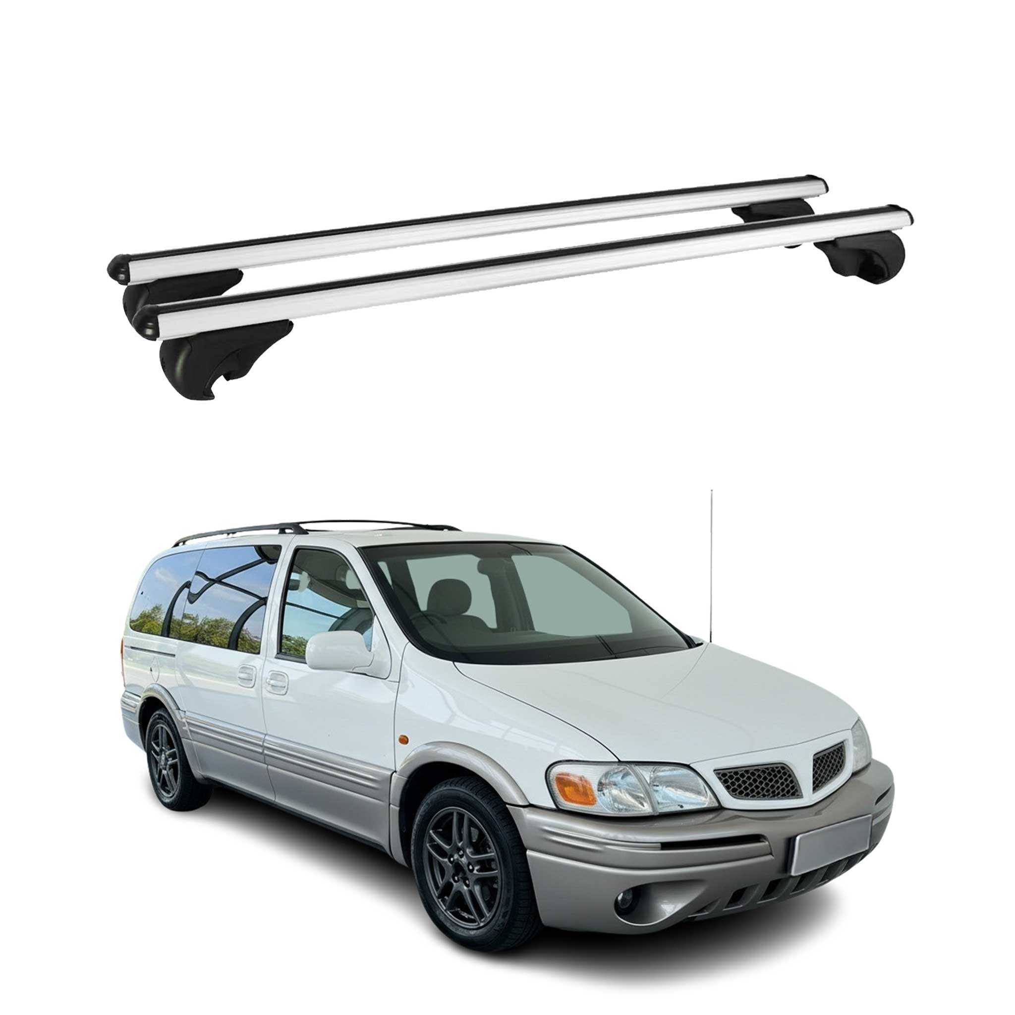 1997-1999 Pontiac Trans Sport Roof Rack Cross Bars Silver