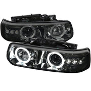 1999-2002 Chevy Silverado/ 00-2006 Tahoe Suburban Dual Halo Headlights Smoke