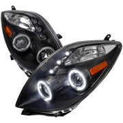 2006-2008 Toyota Yaris Dual Halo Projector Headlights Matte Black/Clear Lens