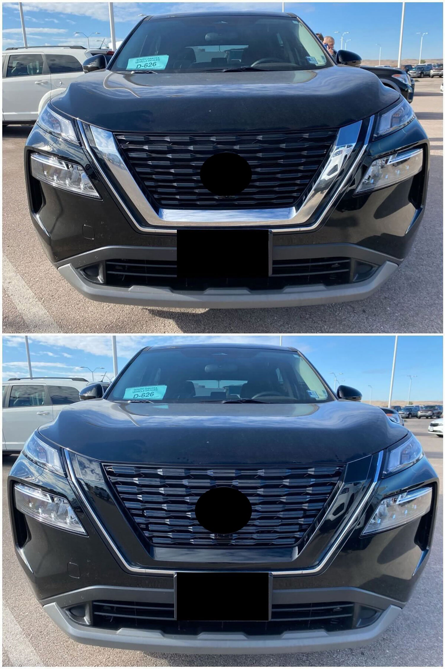 2021-2023 Nissan Rogue Grille Overlay Gloss Black 1Pcs ABS Plastic