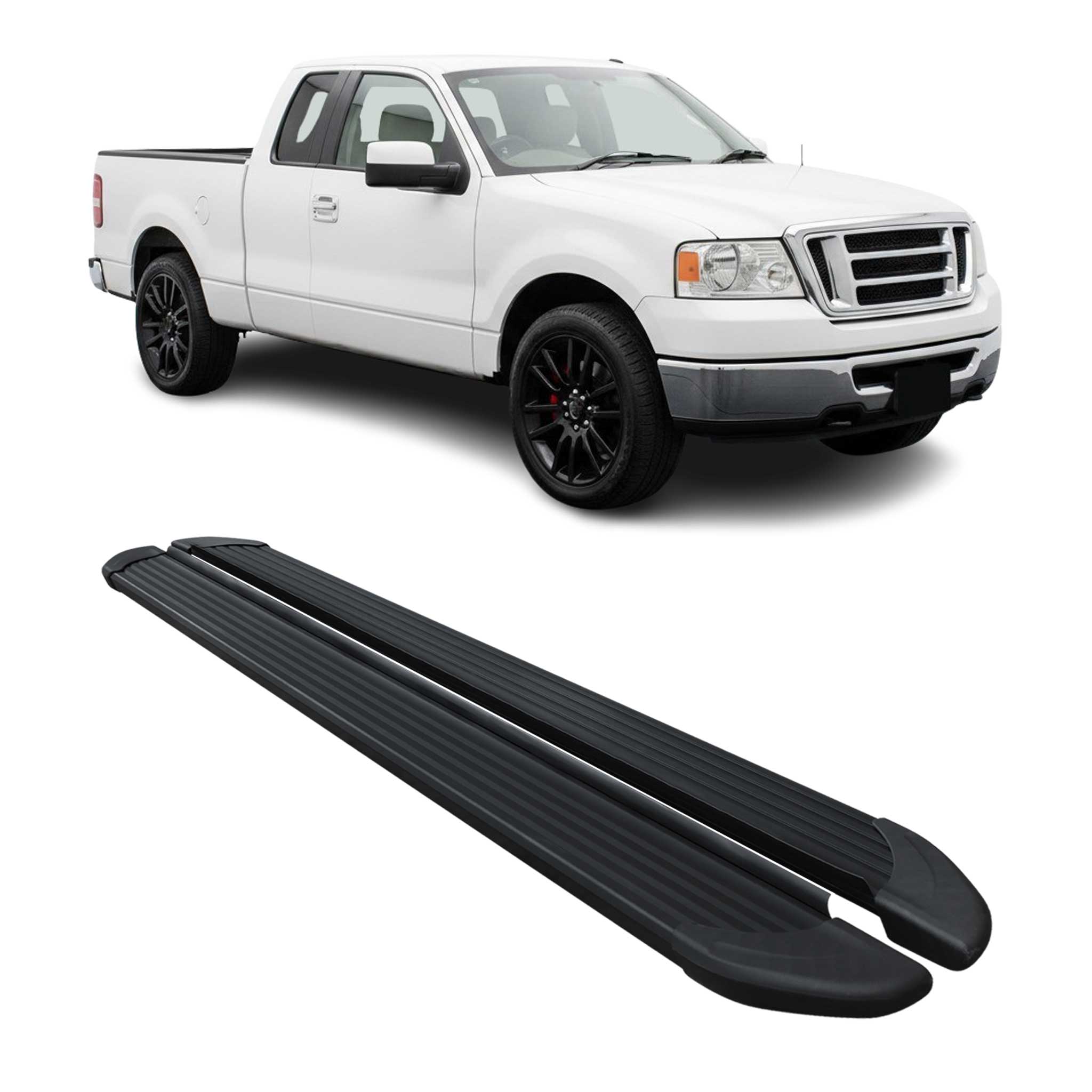 2004-2014 Ford F-150 Super Cab Nerf Bar Side Step Running Boards Alu 2x
