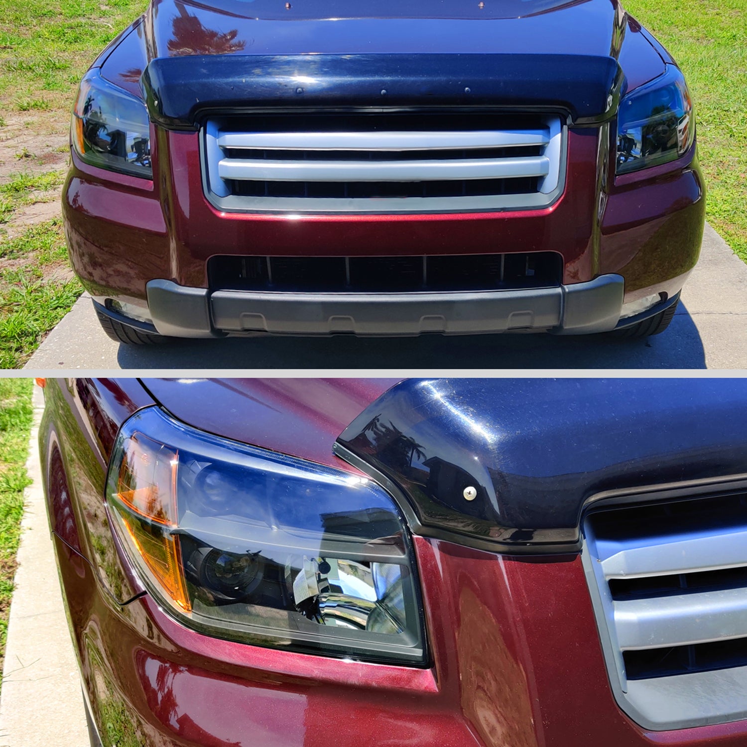 2006-2008 Honda Pilot Projector Style Headlights Matte Black/Clear Lens