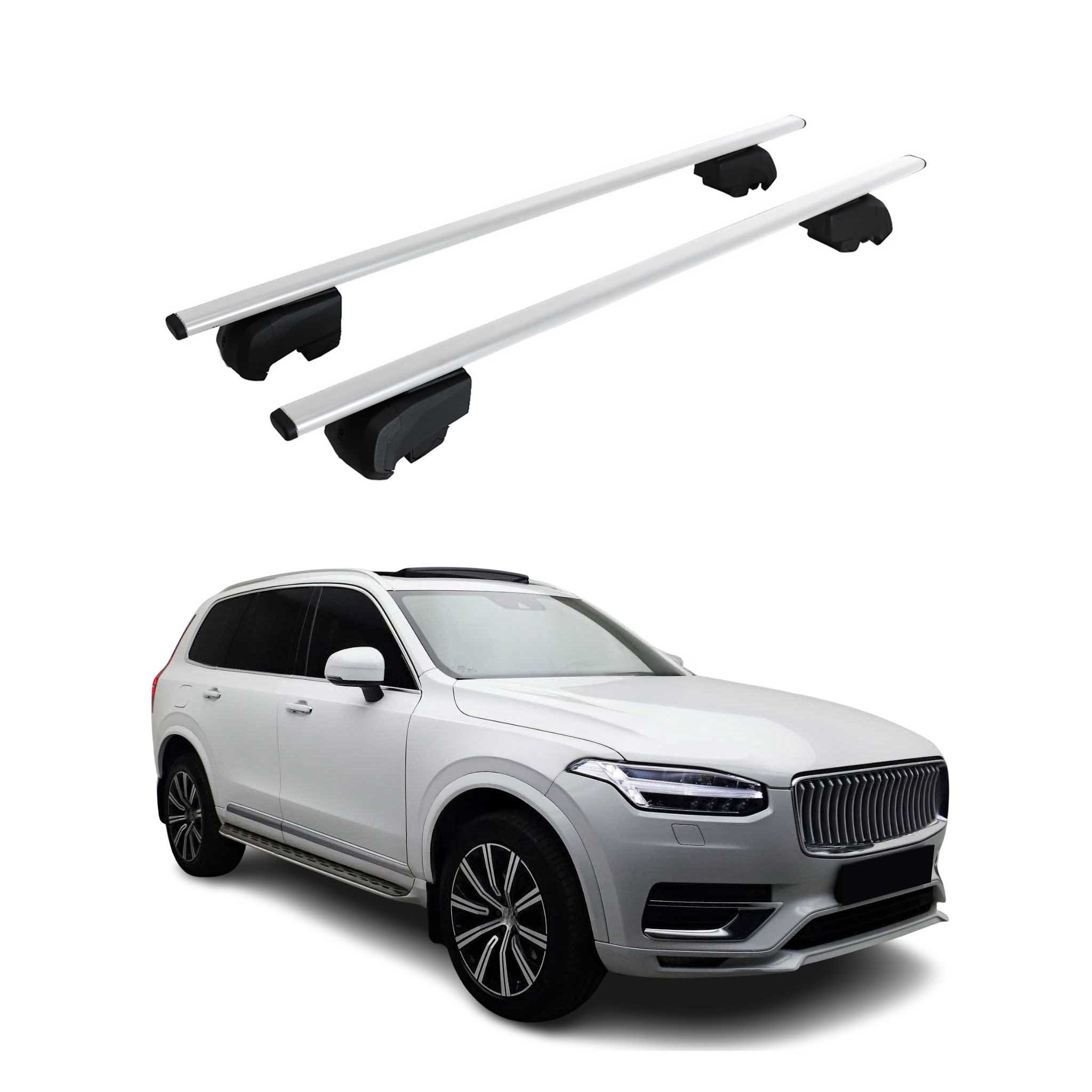 2016-2026 Volvo XC90 Roof Rack Cross Bars Silver