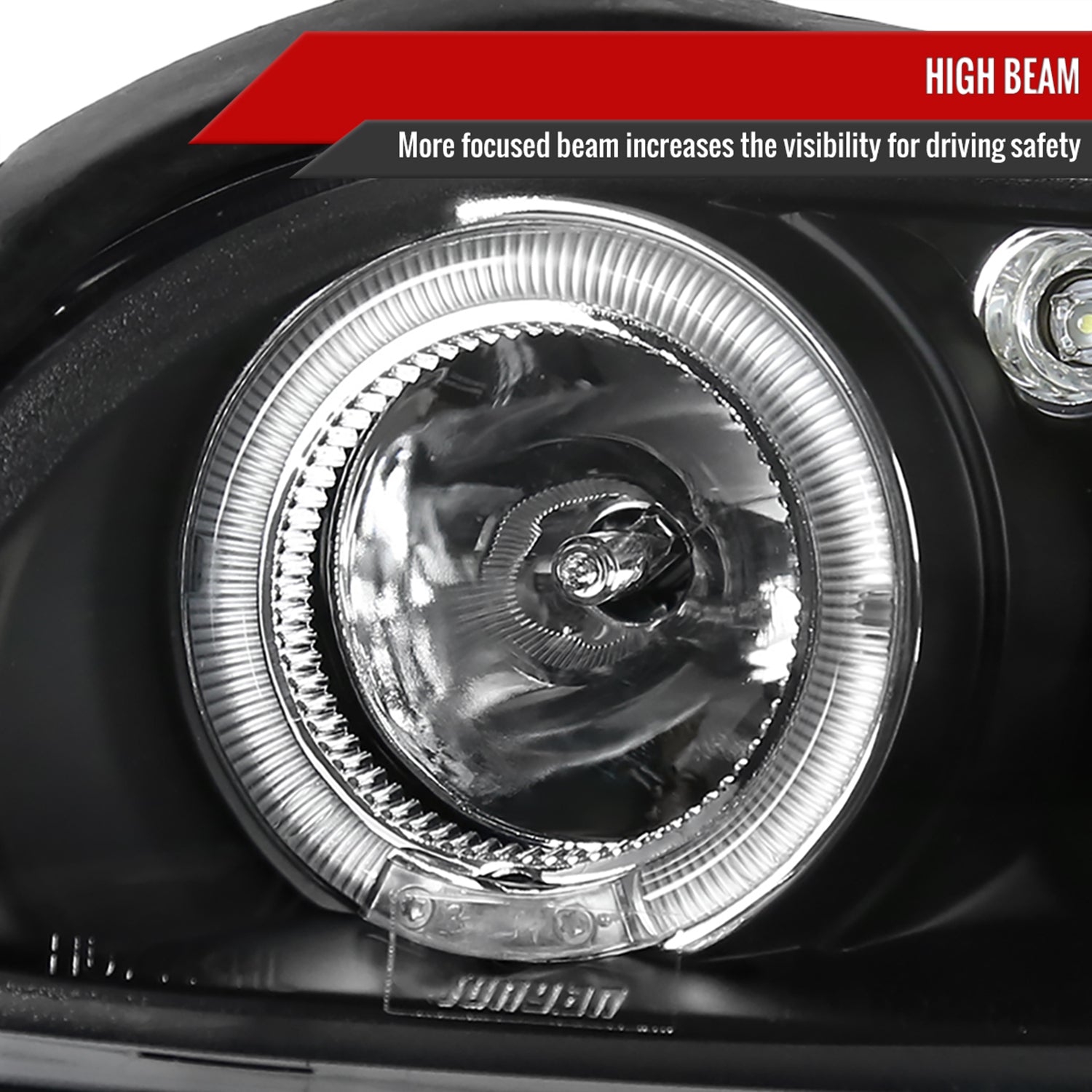 1997-2005 Chevy Malibu/Oldsmobile Cutlass Dual Halo Projector Headlights Black