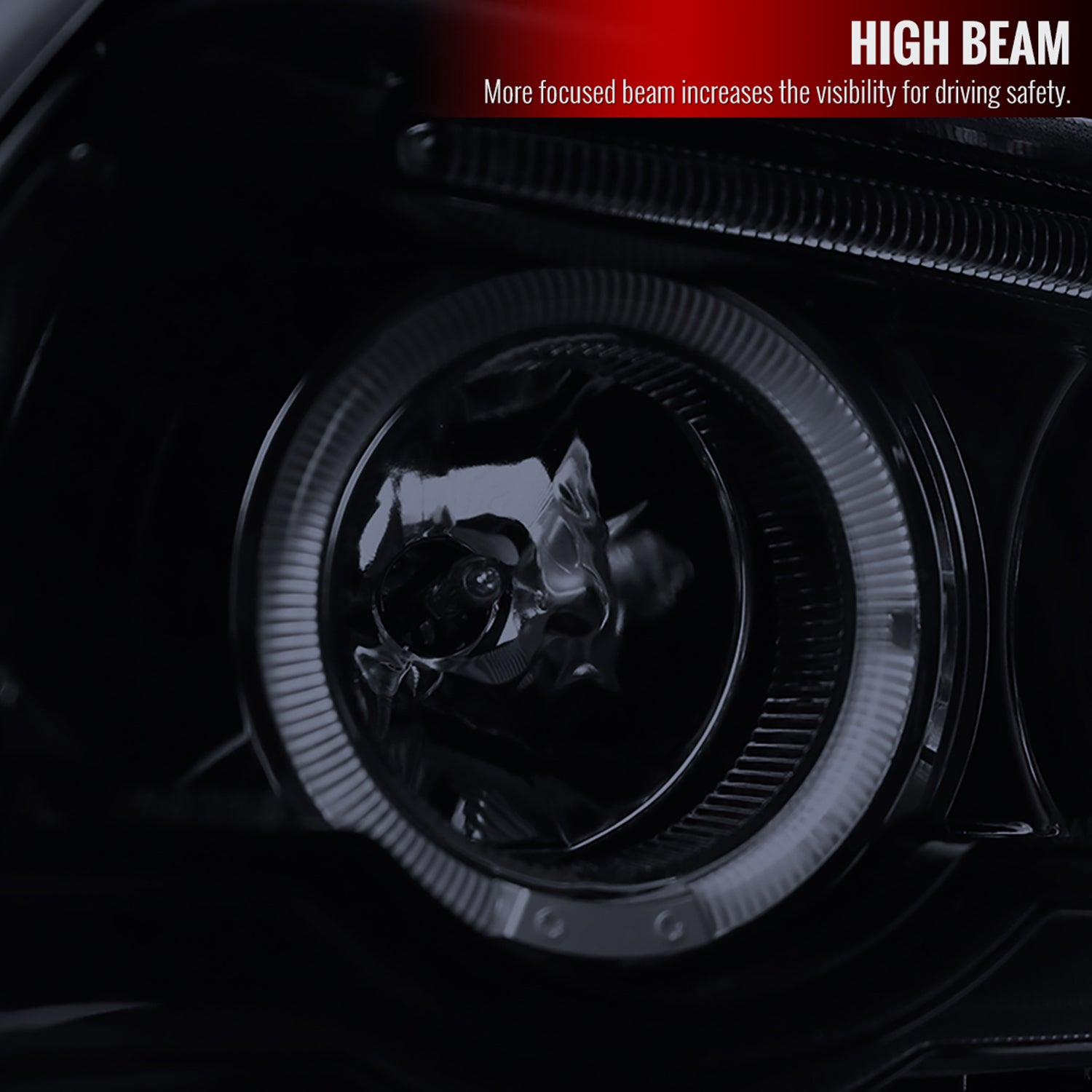 2001-2003 BMW E53 X5 Dual Halo Projector Headlights Glossy Black/Smoke Lens