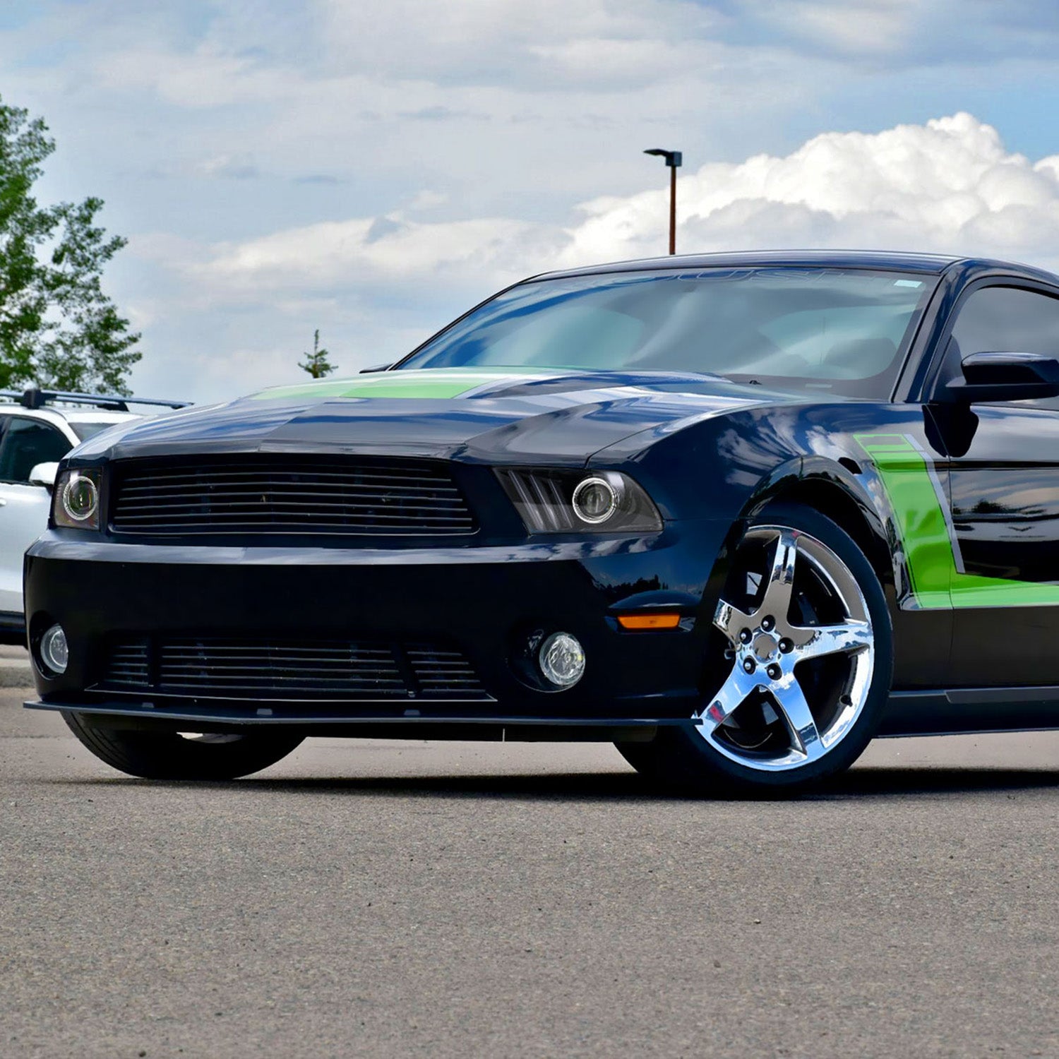 2010-2014 Ford Mustang LED Bar Projector Headlights Turn Signals Jet Black