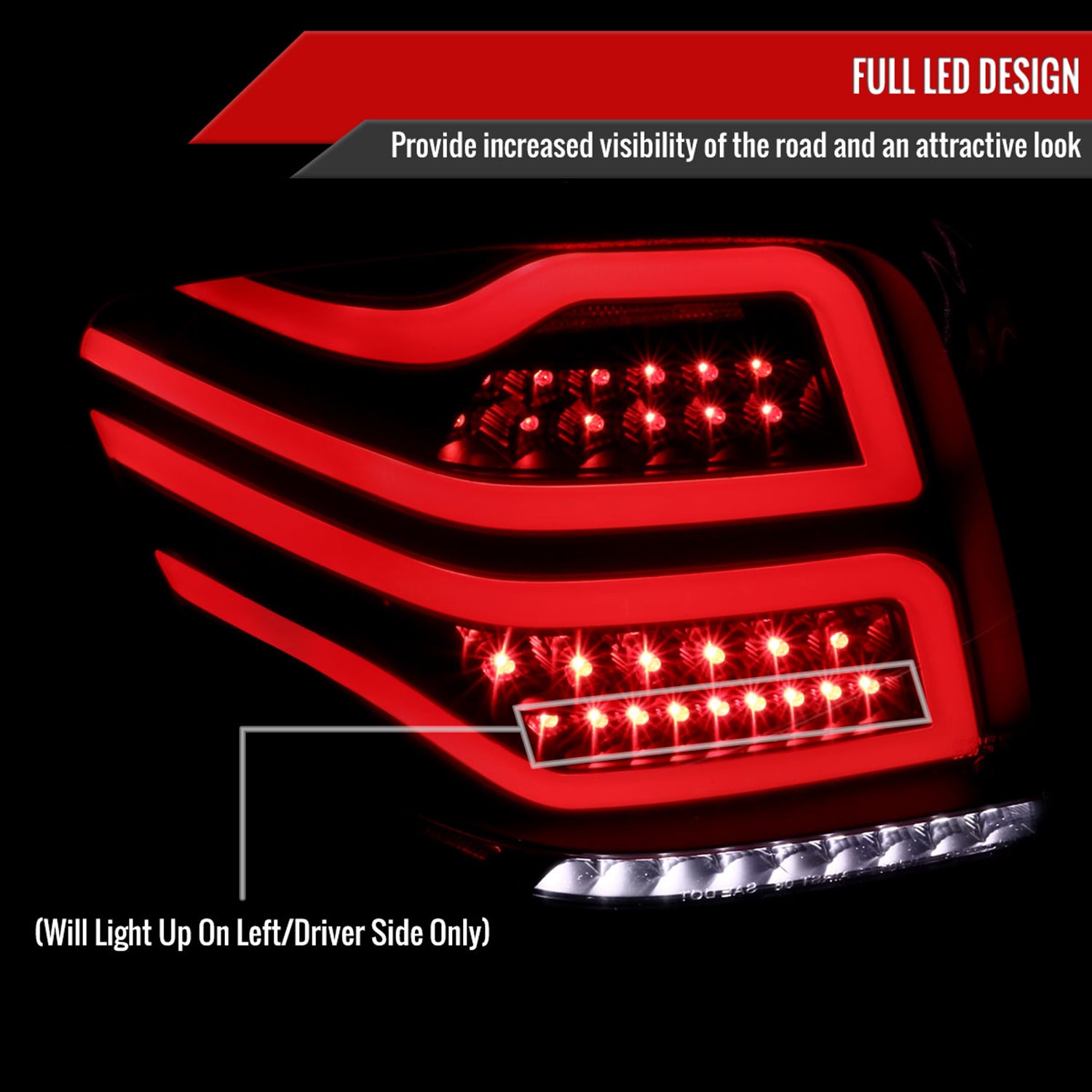 2006-2011 Mercedes Benz W164 ML Class LED Tail Lights Matte Black/Clear Lens