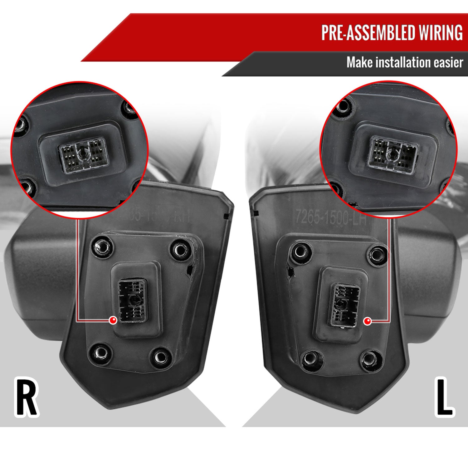 2019-2023 Chevy Silverado 1500 Heated Black Towing Mirrors Smoke & Turn Signal