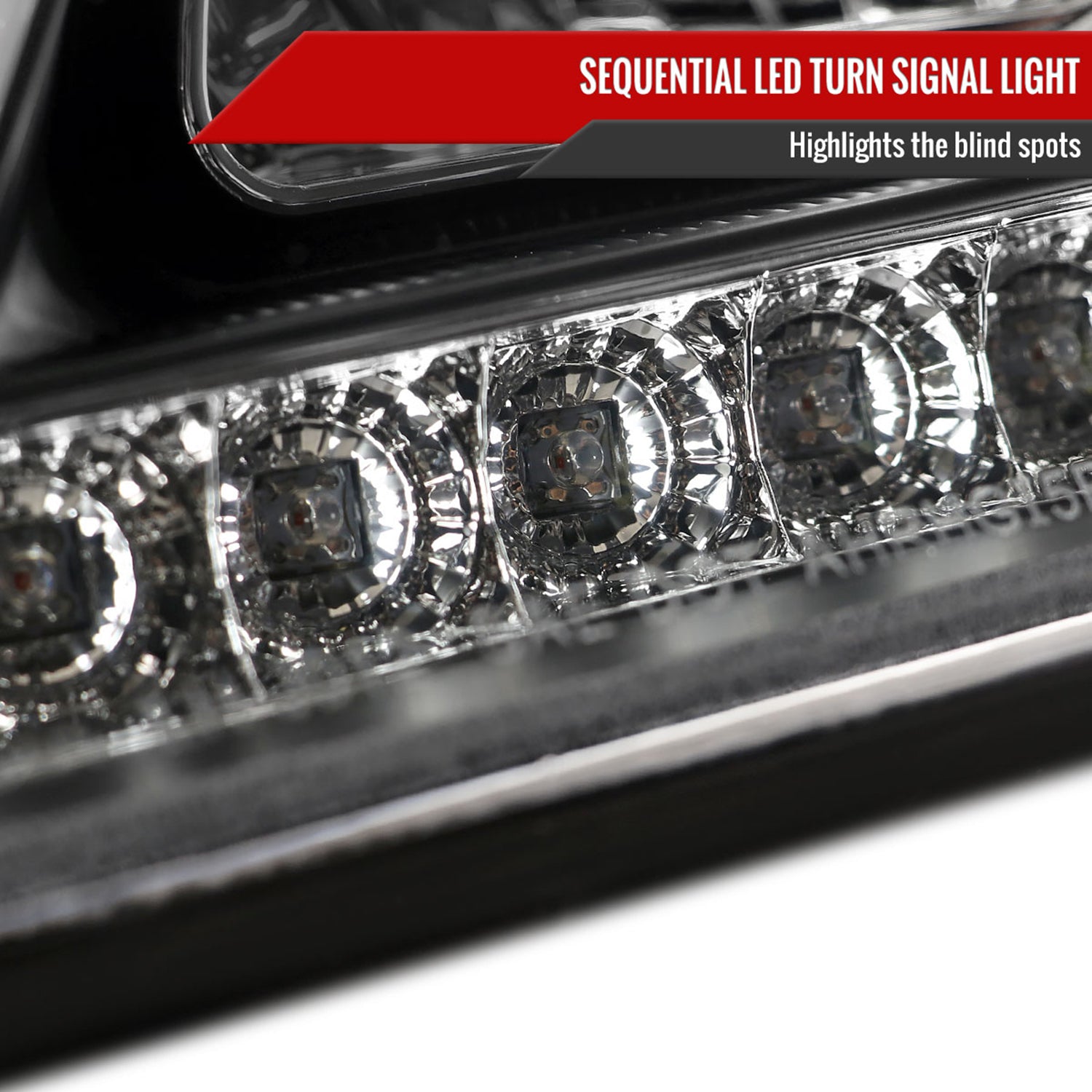 2006-2008 Mercedes W164 ML Class LED Bar Headlights Signal Lights Matte Black