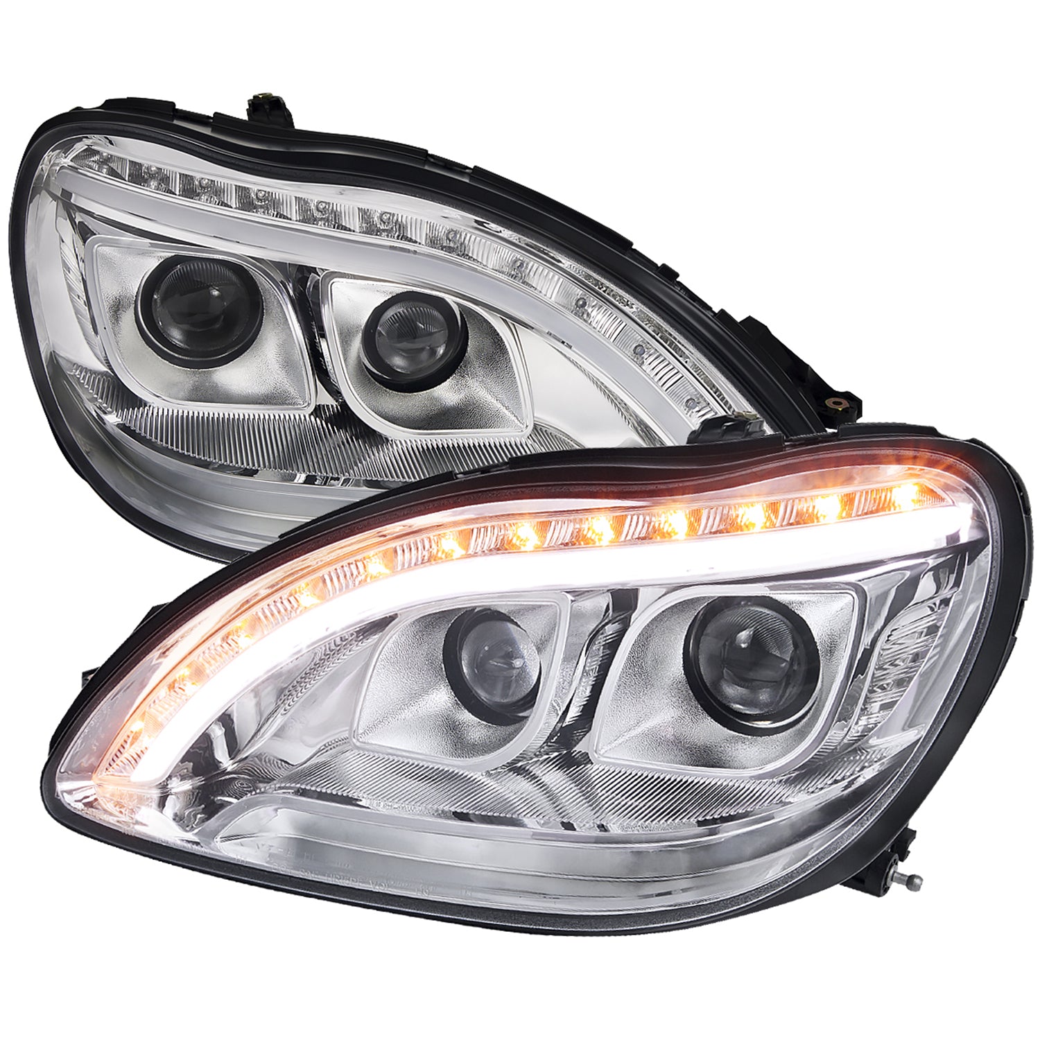 1998-2006 Mercedes Benz W220 S Class LED Headlights LED Signal Lights Chrome