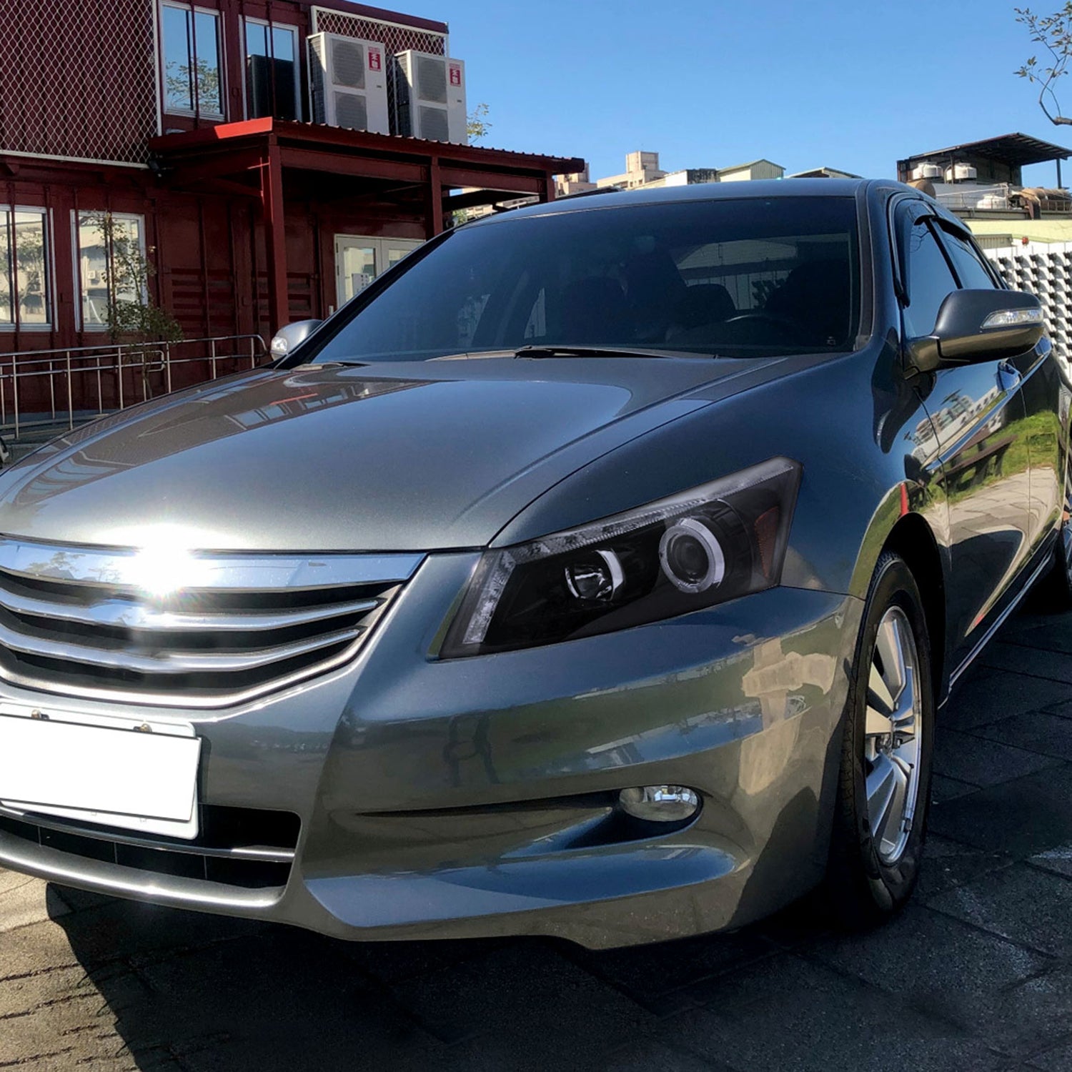 2008-2012 Honda Accord Sedan Single Halo Headlights LED Light&LED Signal Smoke