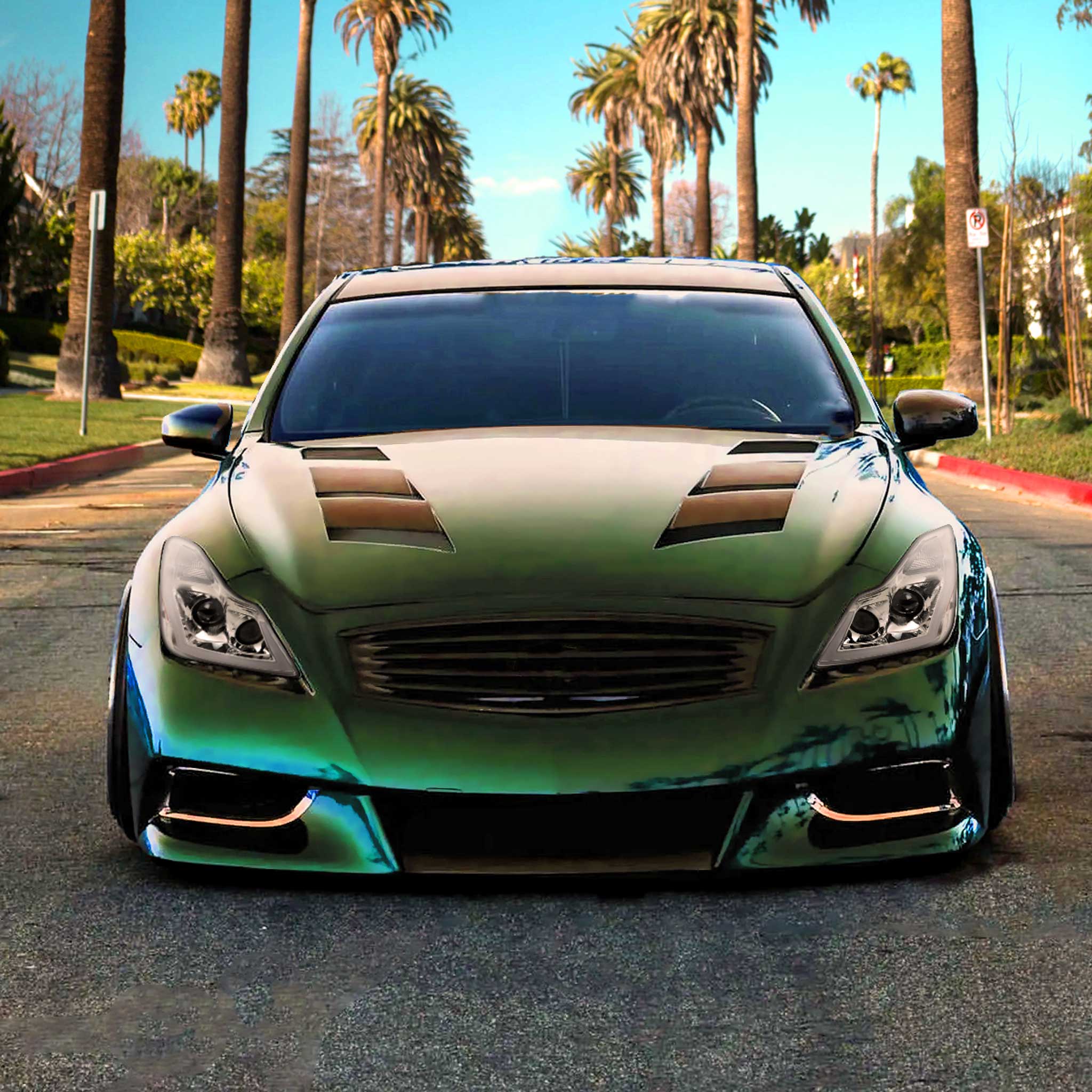 For Infiniti G37 2008-13 / Q60 Coupe 2014-15 LED Projector Headlights Sequential Chrome Housing Clear Lens Switchback