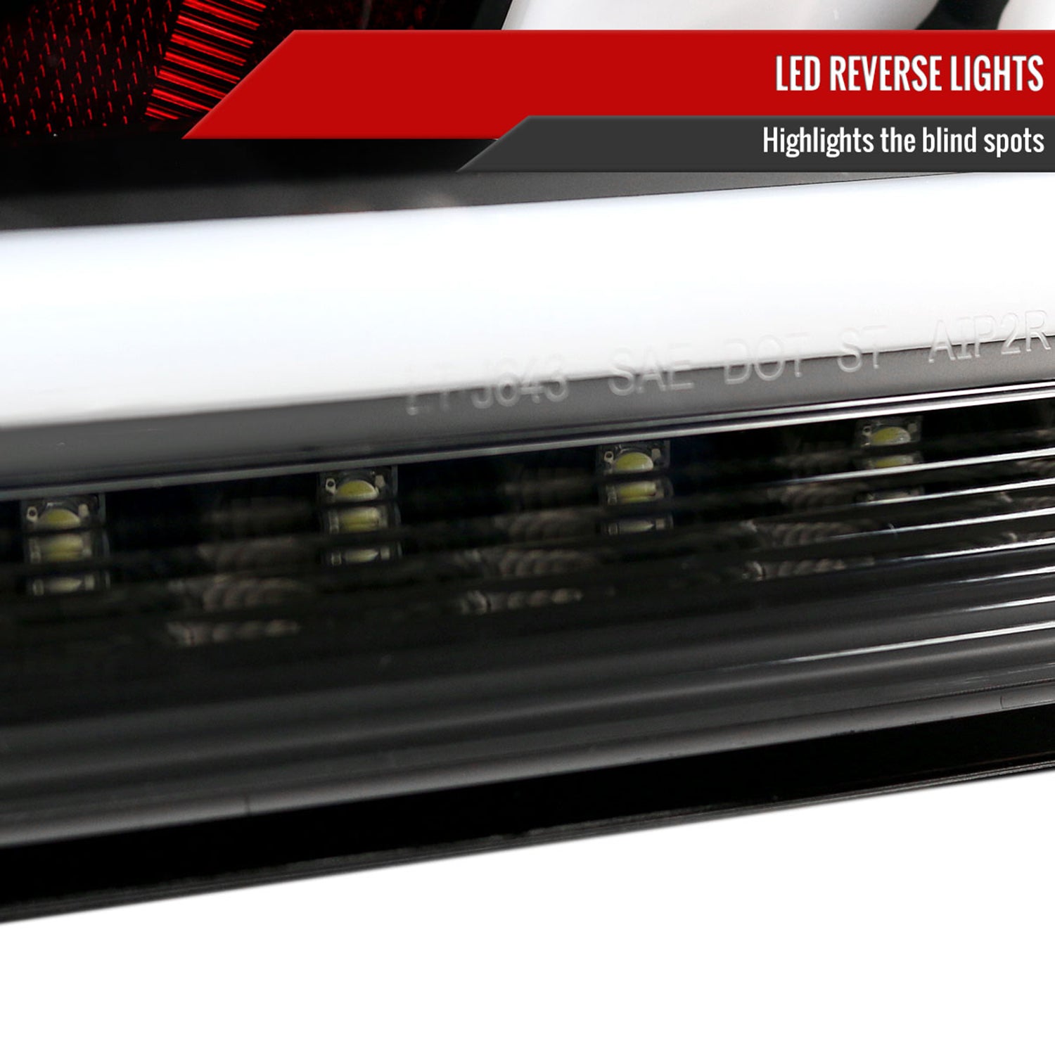 2010-2016 Hyundai Genesis Coupe White Bar LED Tail Lights Matt Black/Clear