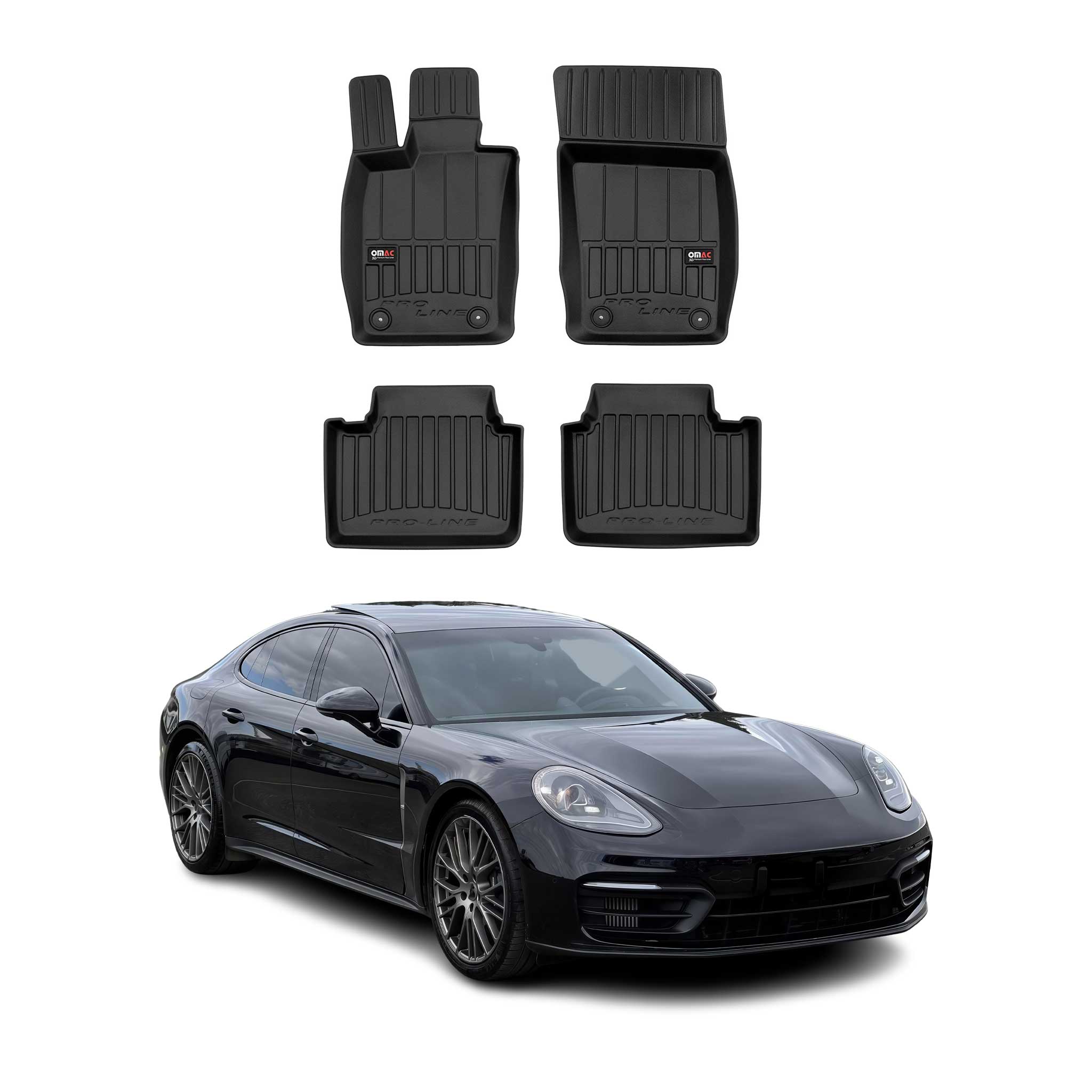 2017-2023 Porsche Panamera Premium Floor Mats Liners Full Set All Weather Heavy Duty