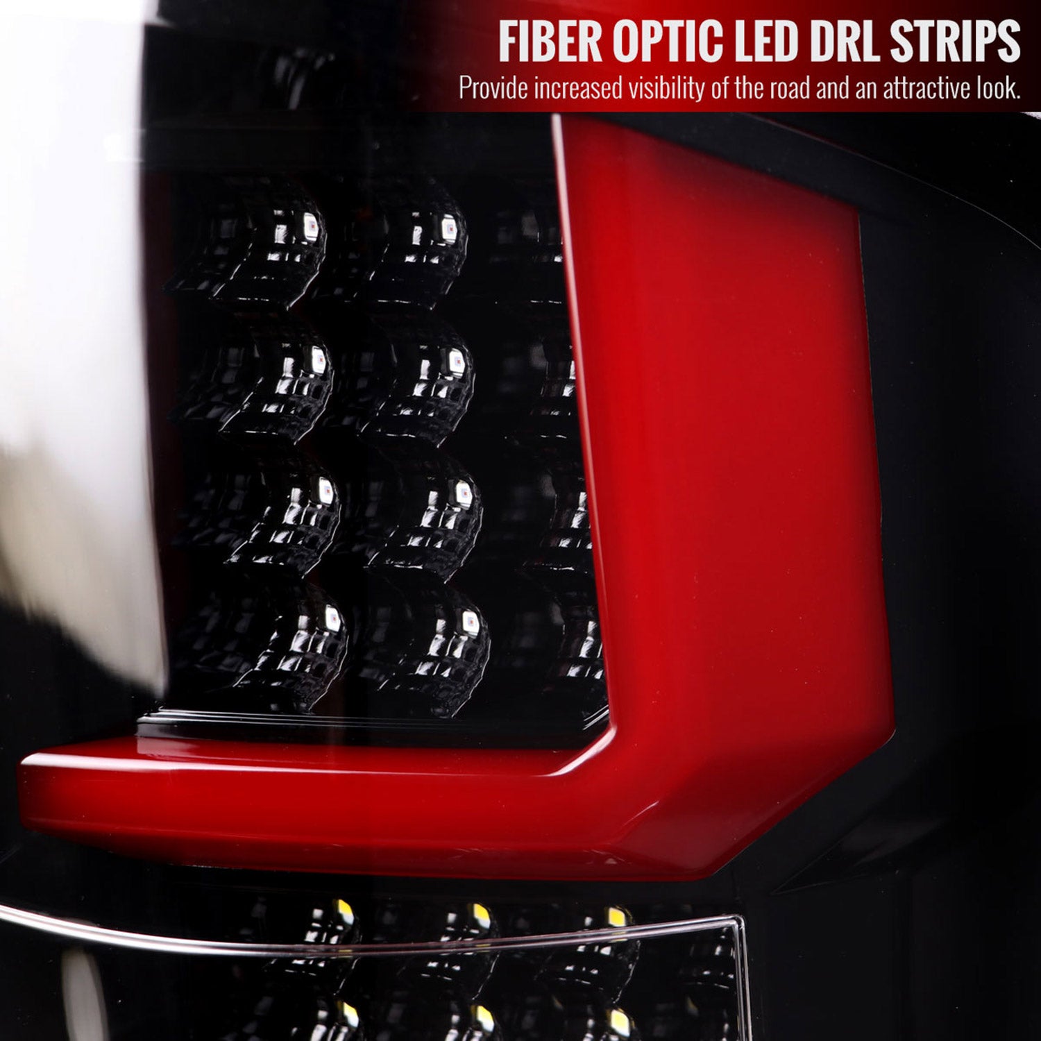 2007-2013 Chevy Silverado 1500 2500HD/3500HD LED Tail Lights Red Jet Black