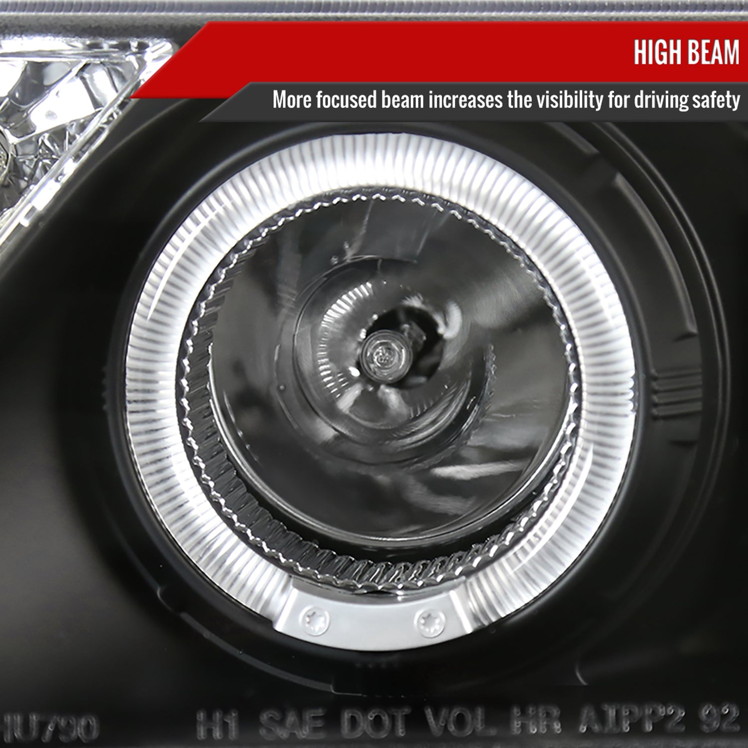 1995-1999 Nissan Sentra/200SX Dual Halo Projector Headlights Matt Black/Clear