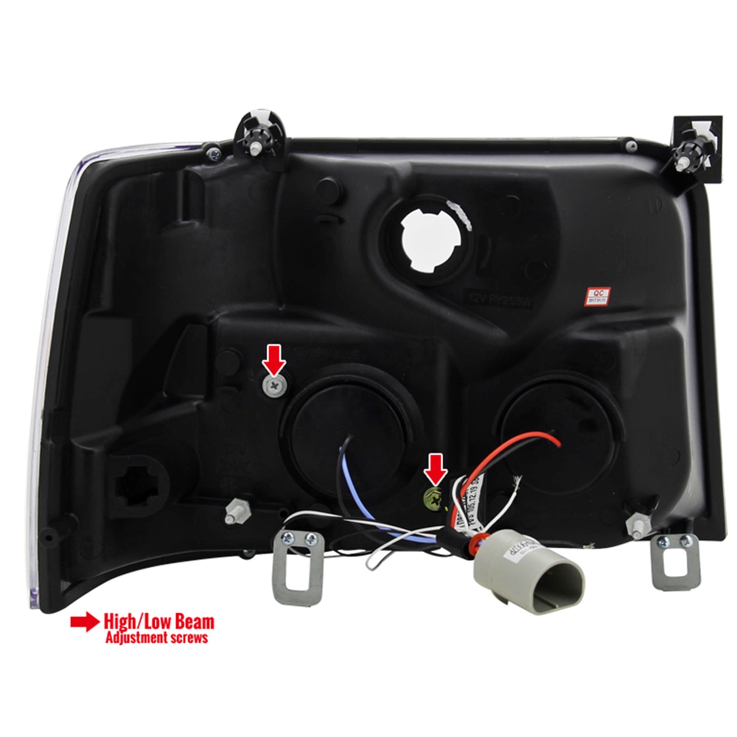 1992-1996 Ford F-150 F-250 F-350 Bronco Dual Halo Projector Headlights Black