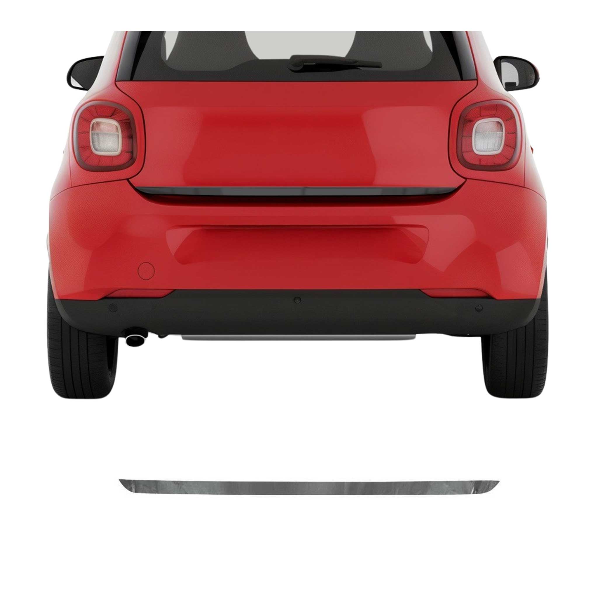 2016-2017 Smart ForTwo Rear Trunk Molding Trim Stainless Steel Dark 1Pc