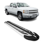 2007-2019 Chevy Silverado / GMC Sierra 1500 2500HD 3500HD CrewCab Running Boards Side Step Nerf Bars Alu Black Silver