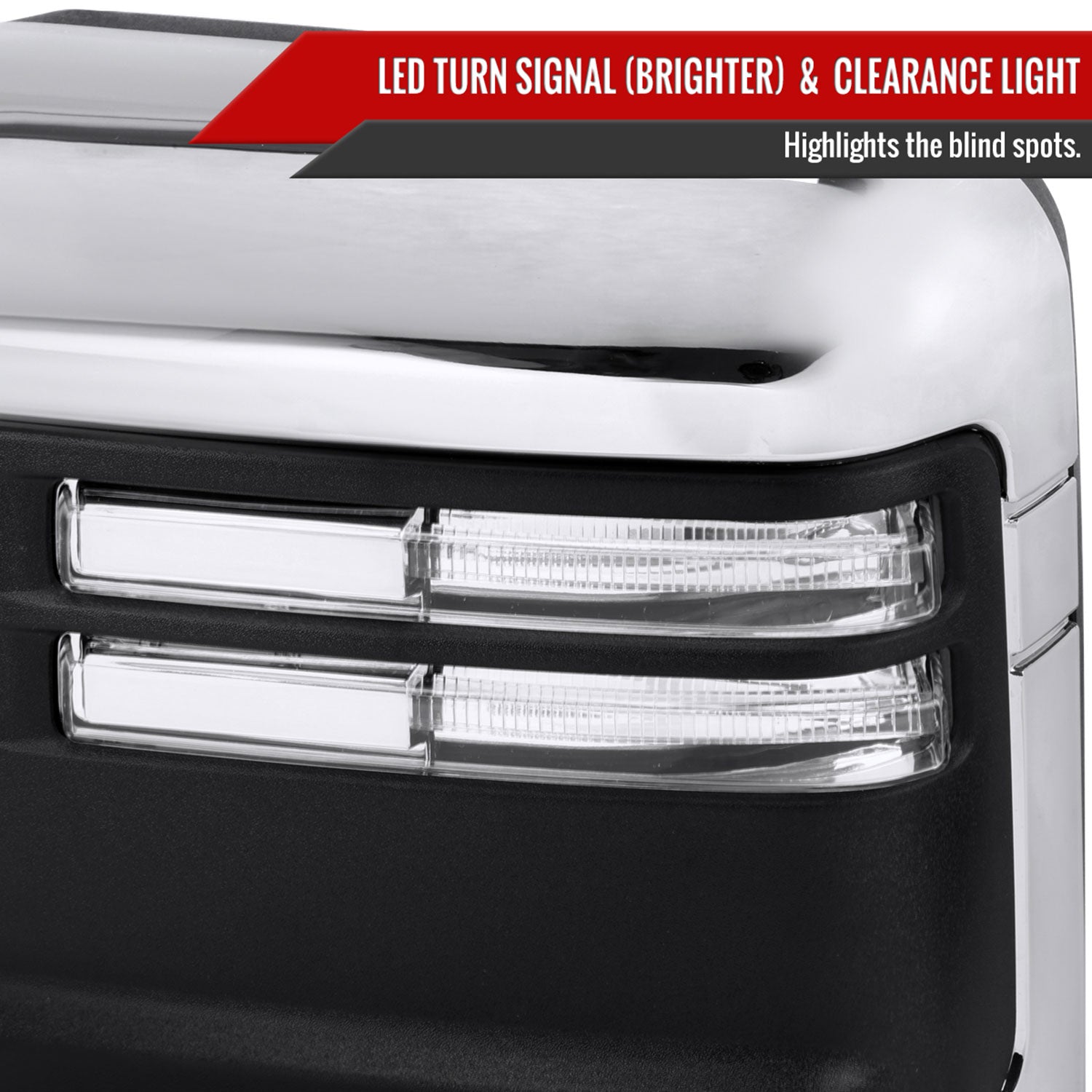 2019-2023 Chevy Silverado 1500 Heated Chrome Towing Mirrors & Turn Signal