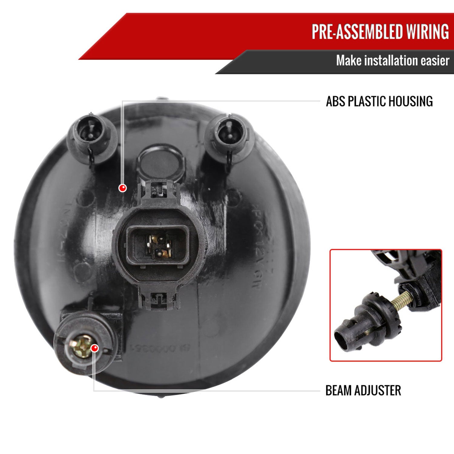 2011-2013 Toyota Highlander 7117 Fog Lights Kit Switch & Wiring Harness Chrome