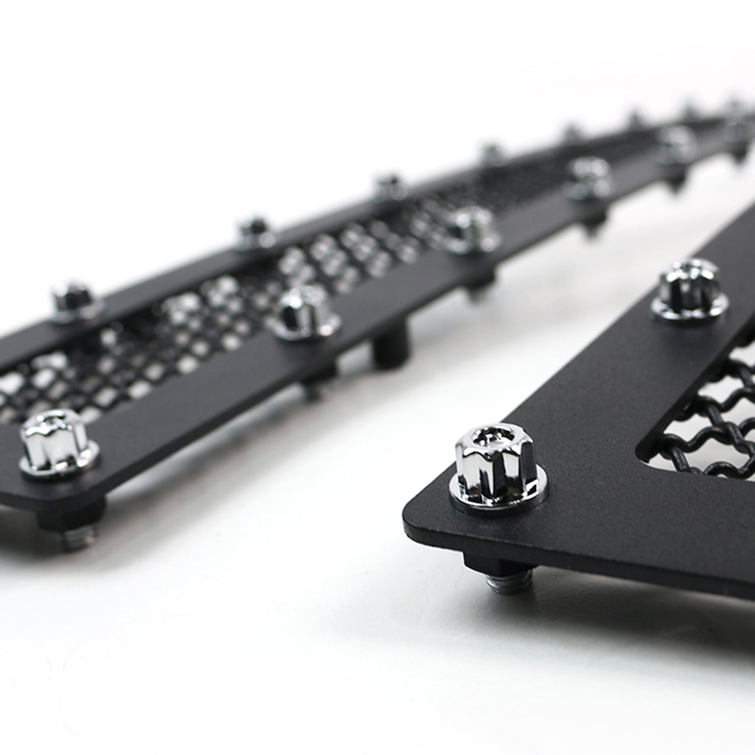 2014-2015 Chevy Silerado 1500 Rivet Style Black S.Steel 2PC Mesh Grille Insert