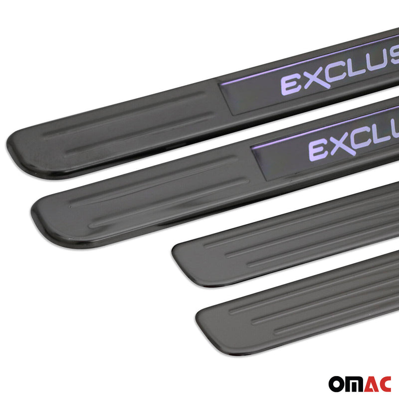 Honda Door Sill Scuff Plate Illuminated Exclusive Steel Dark 4 Pcs