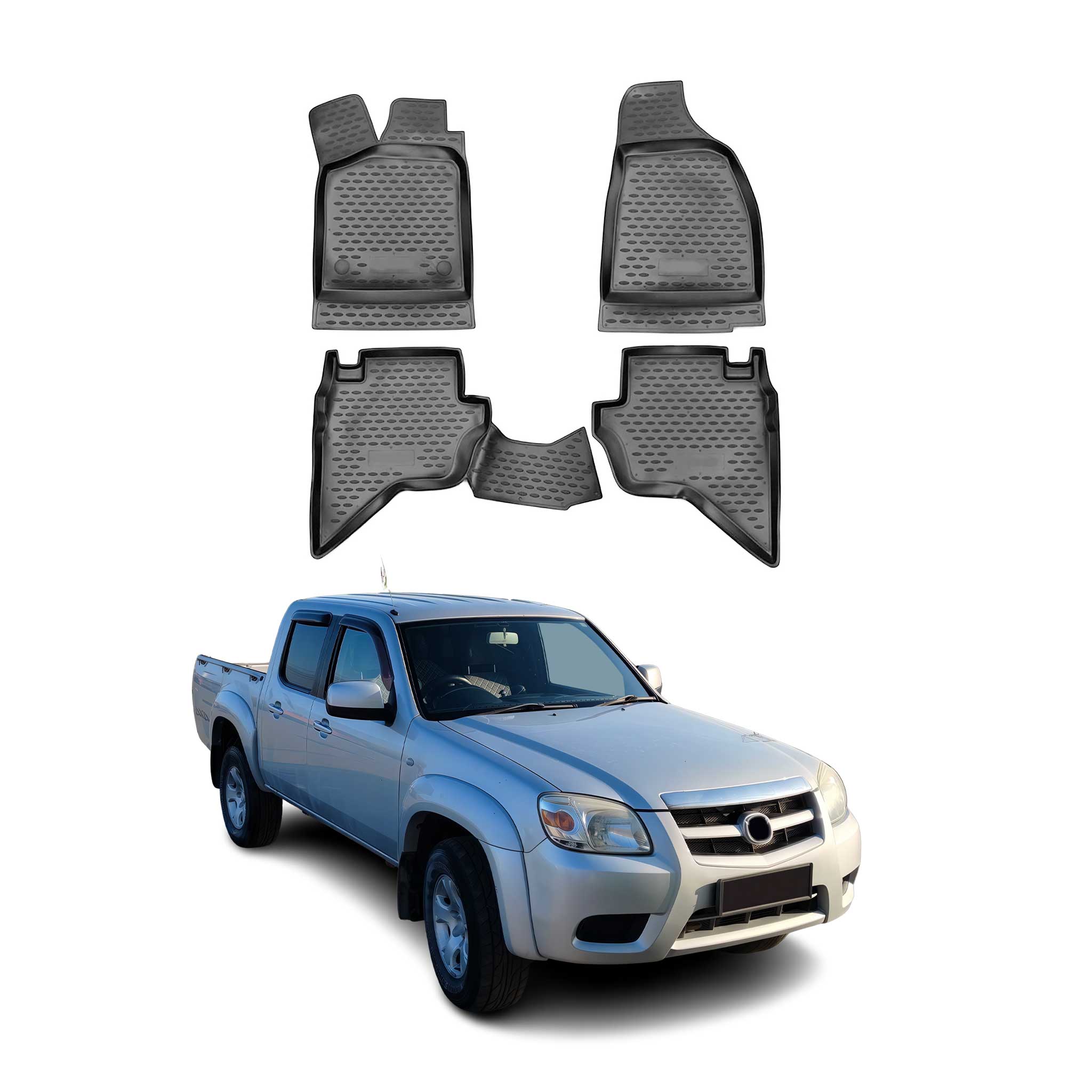 2006-2011 Mazda BT-50 Floor Mats Liners Full Set All Weather Black