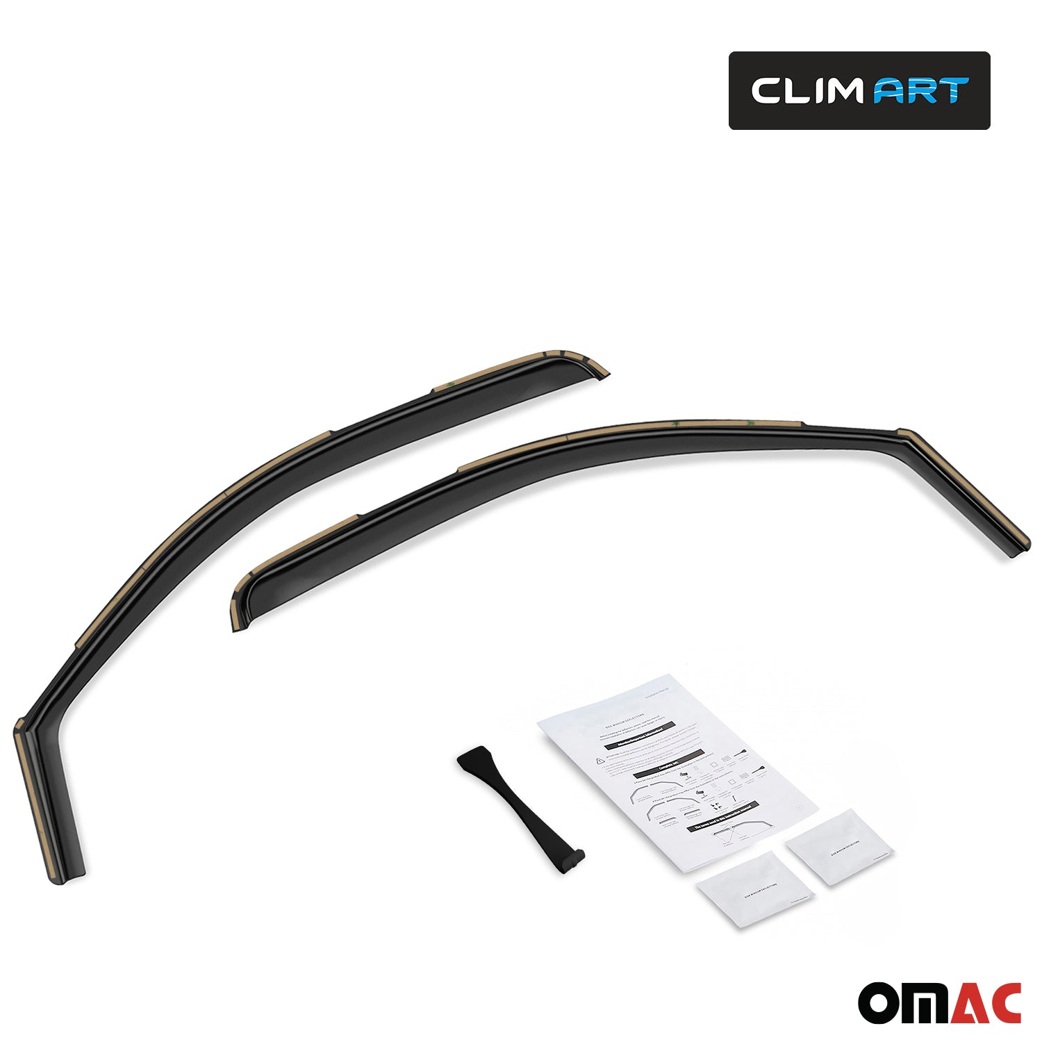 Clim Art Wind Deflectors for Jeep Gladiator 2020-2025 Shatterproof Dark Smoke 2x