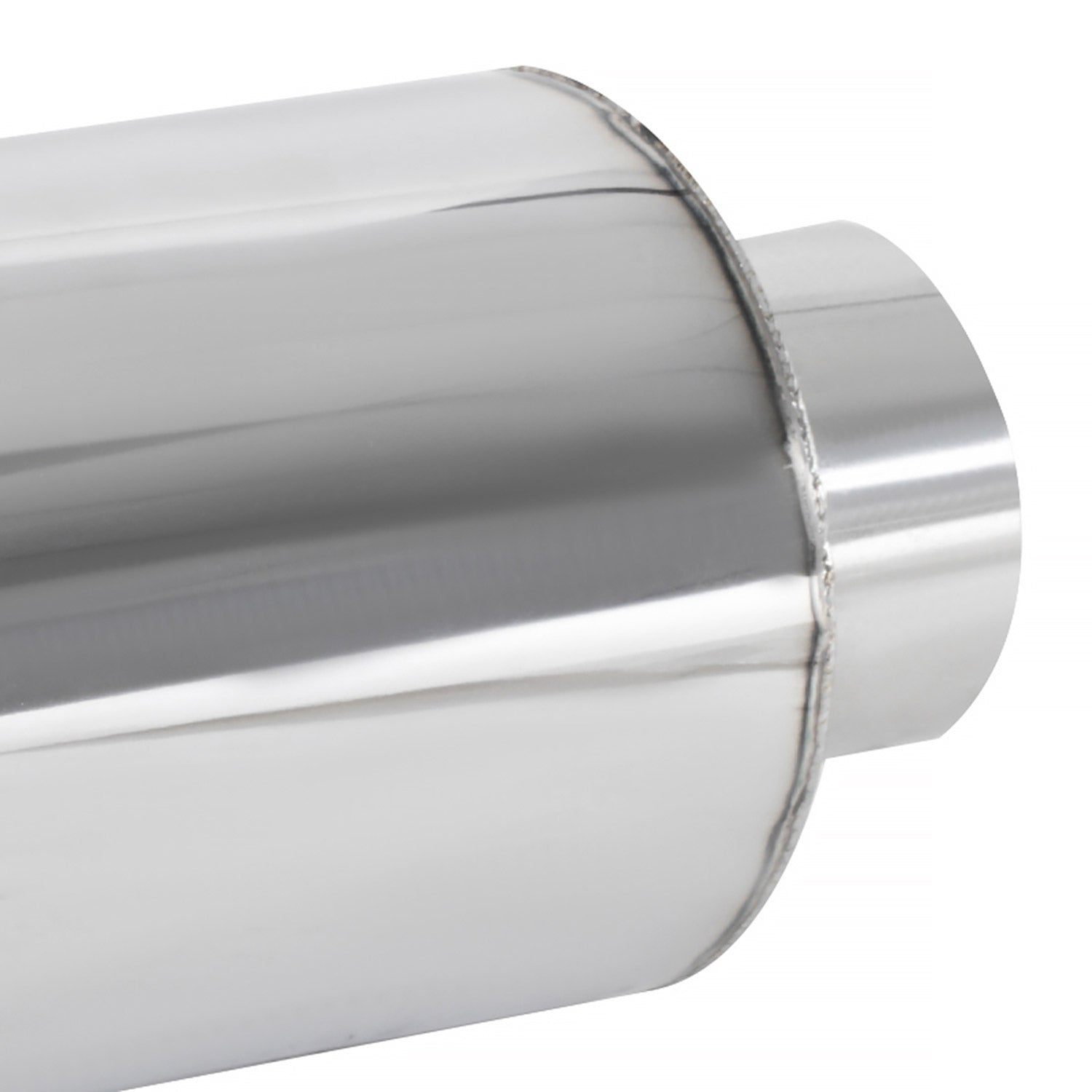 Universal 2.5" Inlet/4" Outlet S.Steel Spiral Flow Exhaust Muffler w/ Silencer