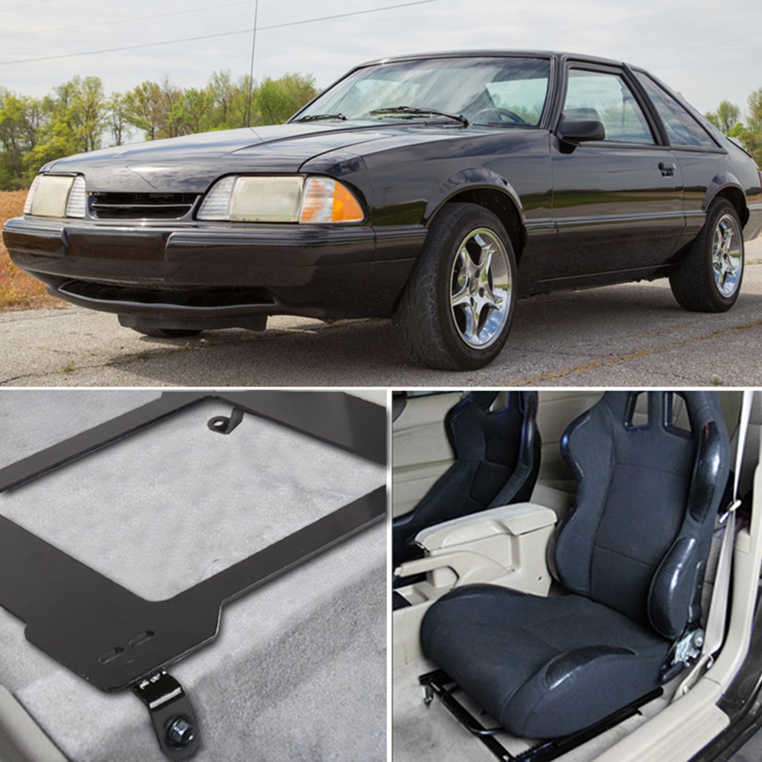 1979-1998 Ford Mustang Tensile Steel Racing Seat Mounting Brackets - 2PCS