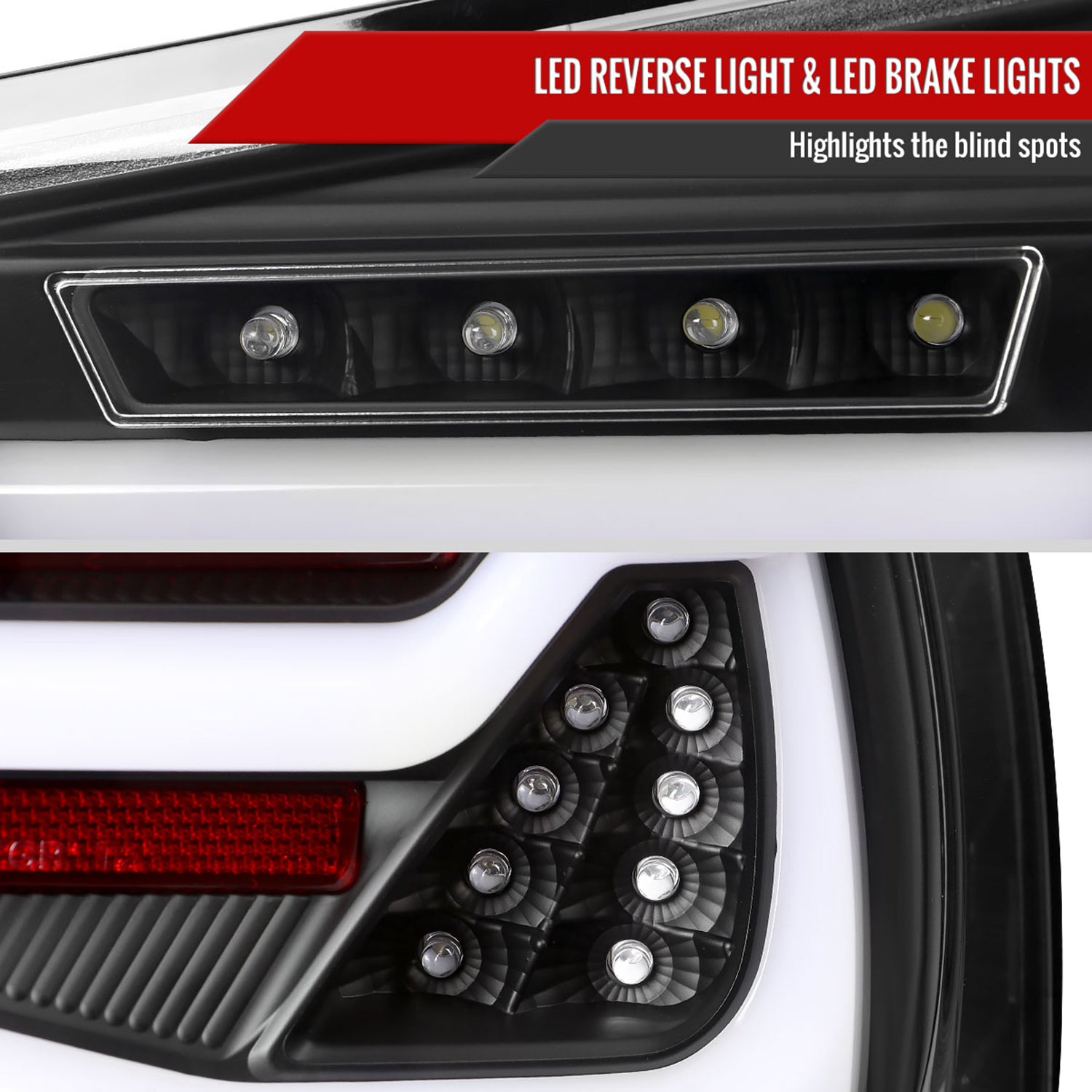 2009-2011 BMW E90 3-Series 4Dr Sedan Red LED Tail Light Matte Black/Clear Lens
